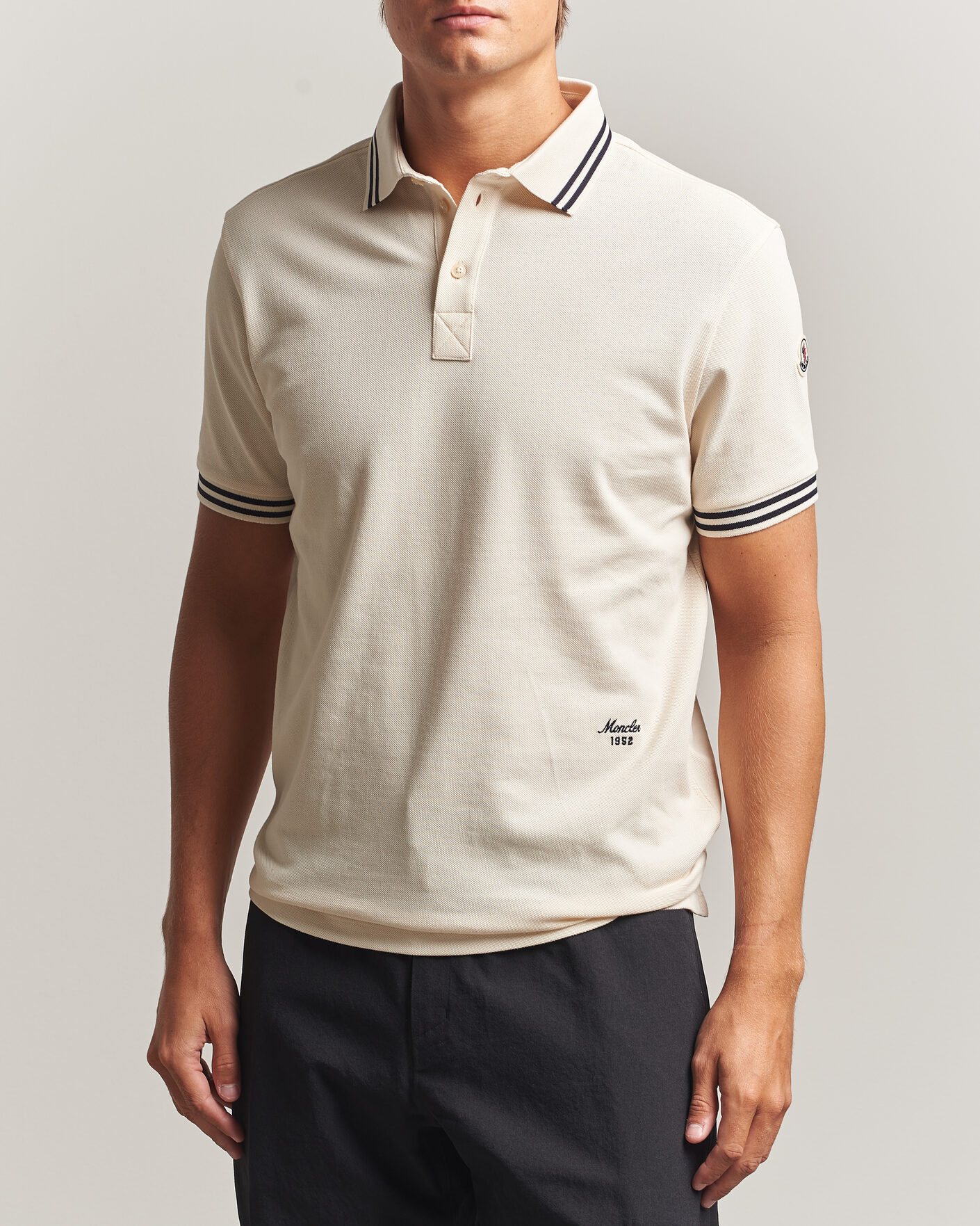 Herre | Polotrøjer | Moncler | Contrast Collar Polo Off White