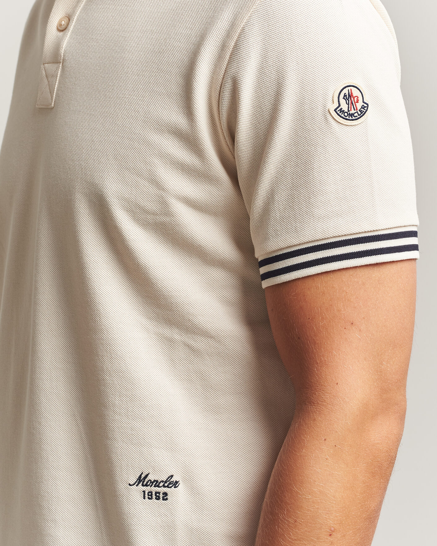 Herre | Polotrøjer | Moncler | Contrast Collar Polo Off White