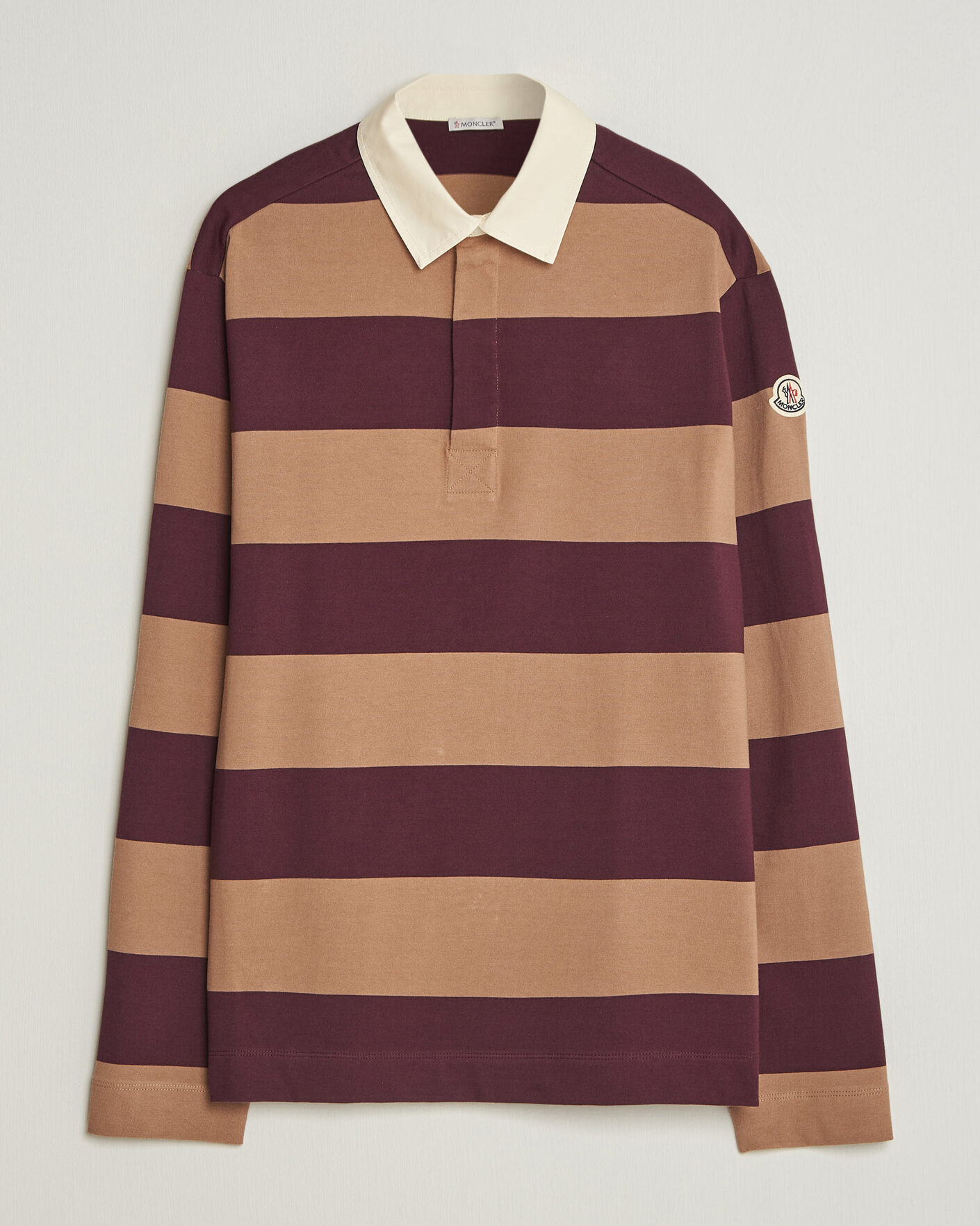 Herre | Trøjer | Moncler | Striped Rugby Sweater Brown/Burgundy
