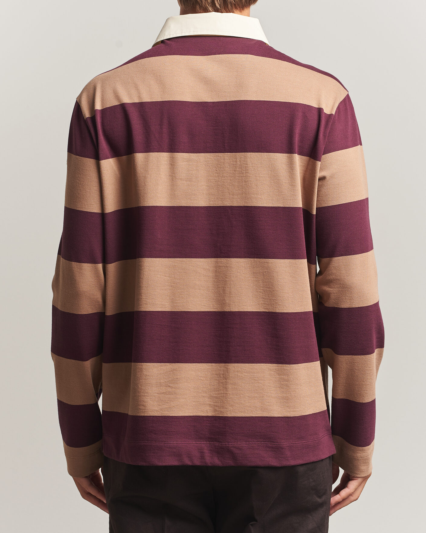 Herre | Trøjer | Moncler | Striped Rugby Sweater Brown/Burgundy