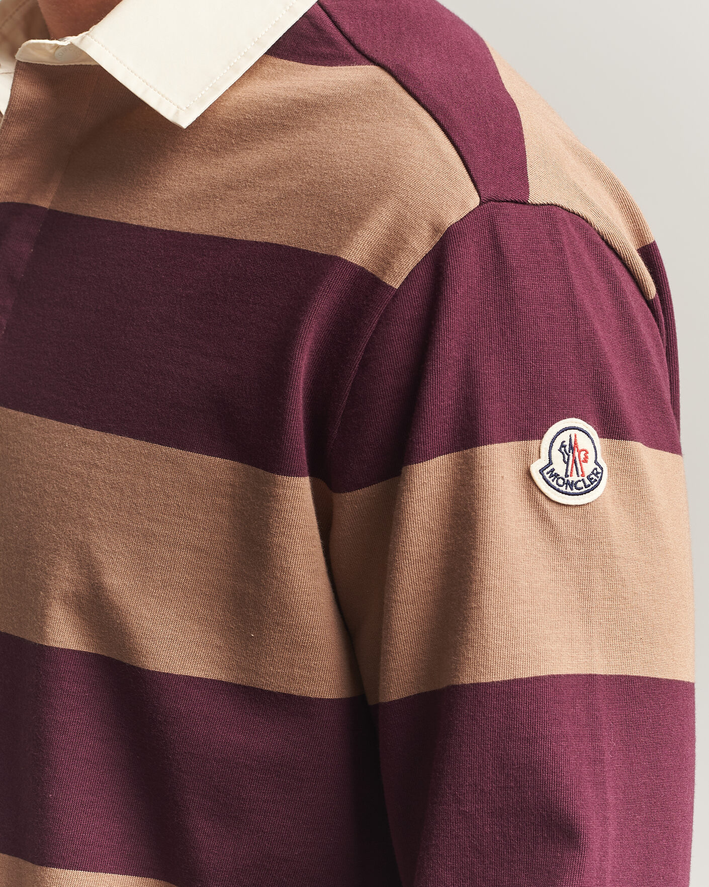 Herre | Trøjer | Moncler | Striped Rugby Sweater Brown/Burgundy