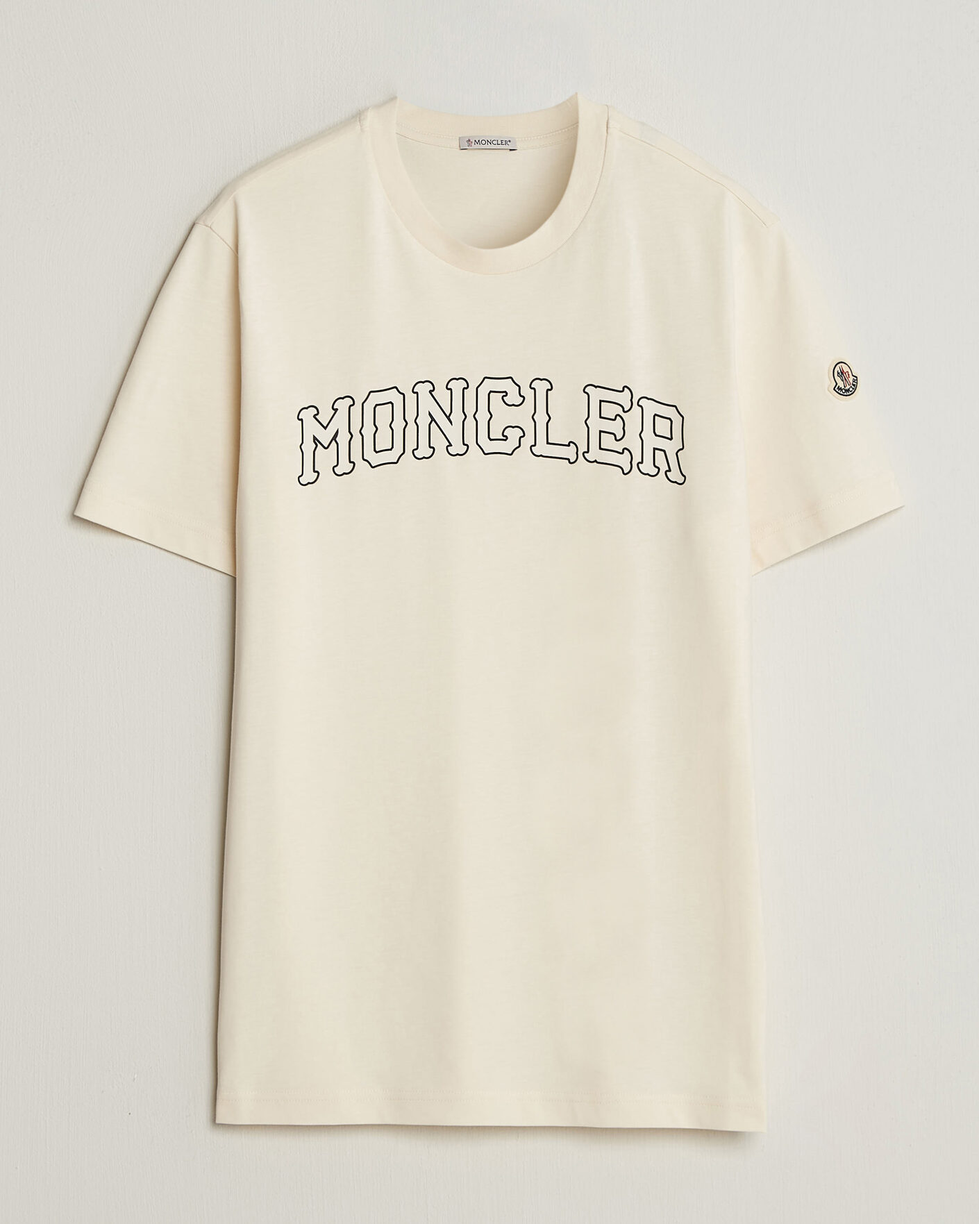 Herre | T-Shirts | Moncler | College Logo T-Shirt Off White