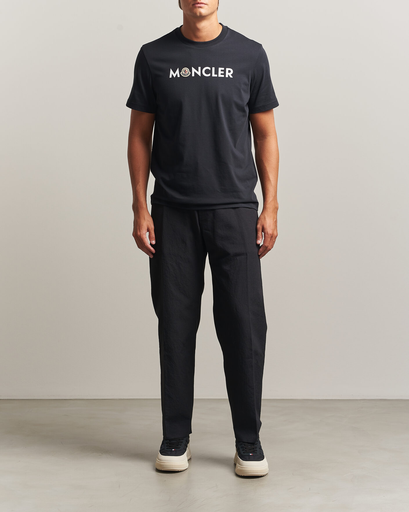 Herre | T-Shirts | Moncler | Logo Lettering T-Shirts Navy