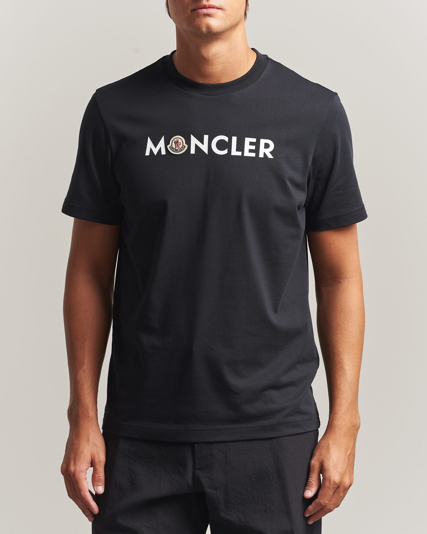 Herre | T-Shirts | Moncler | Logo Lettering T-Shirts Navy