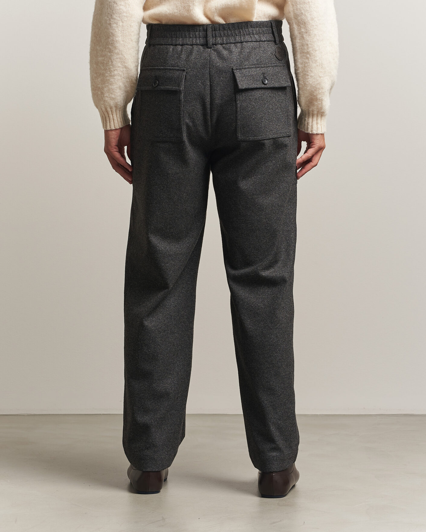 Herre | Bukser | Moncler | Flannel Trousers Charcoal