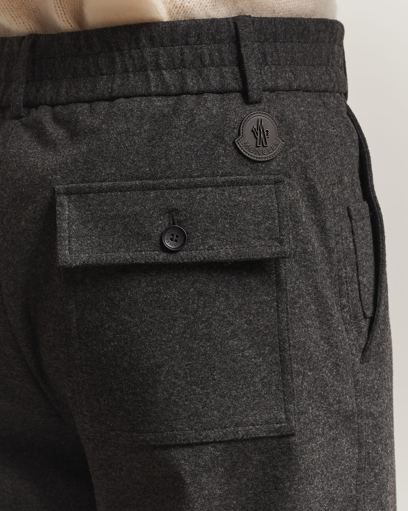 Herre | Bukser | Moncler | Flannel Trousers Charcoal