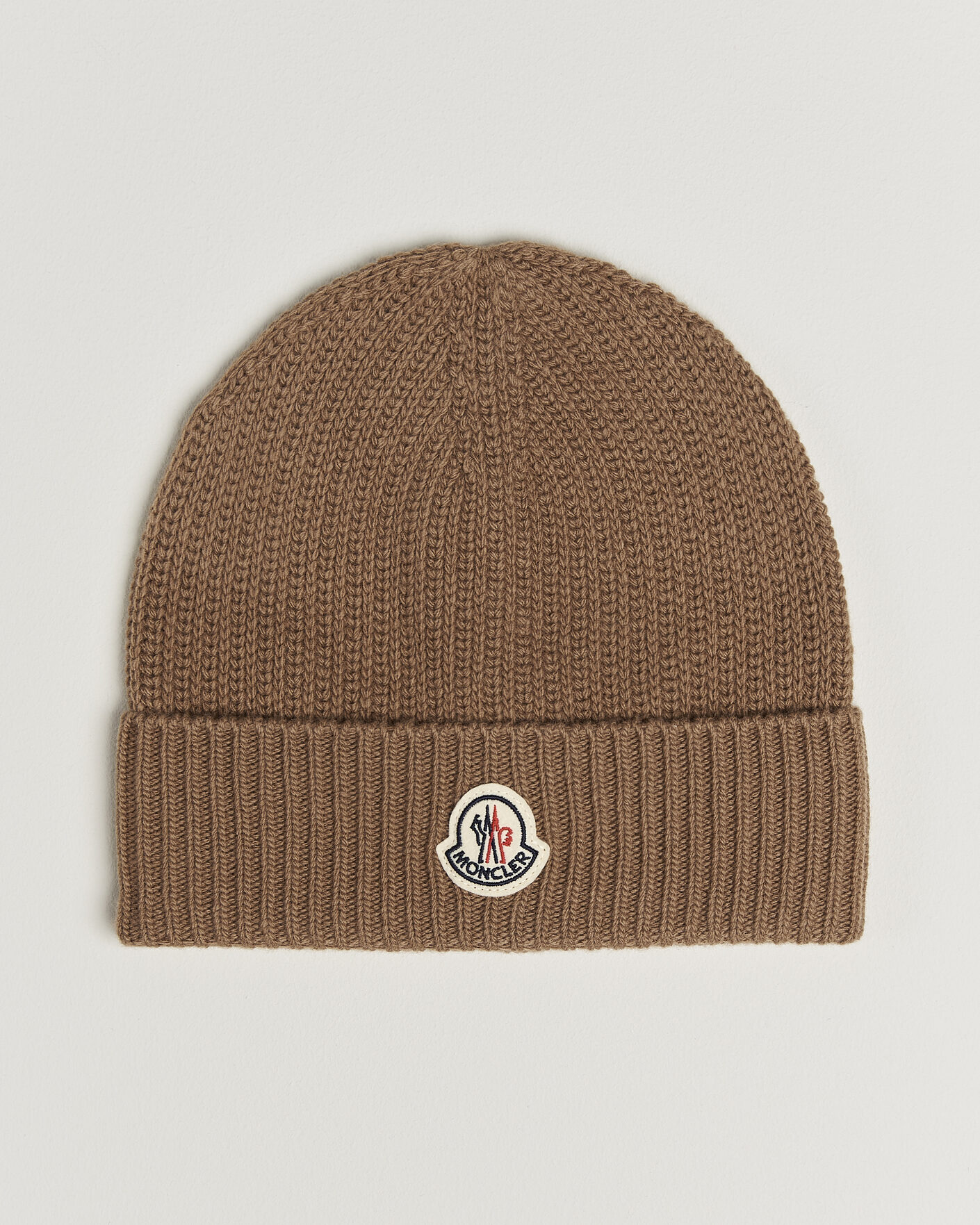 Herre | Huer | Moncler | Rib Wool Beanie Brown