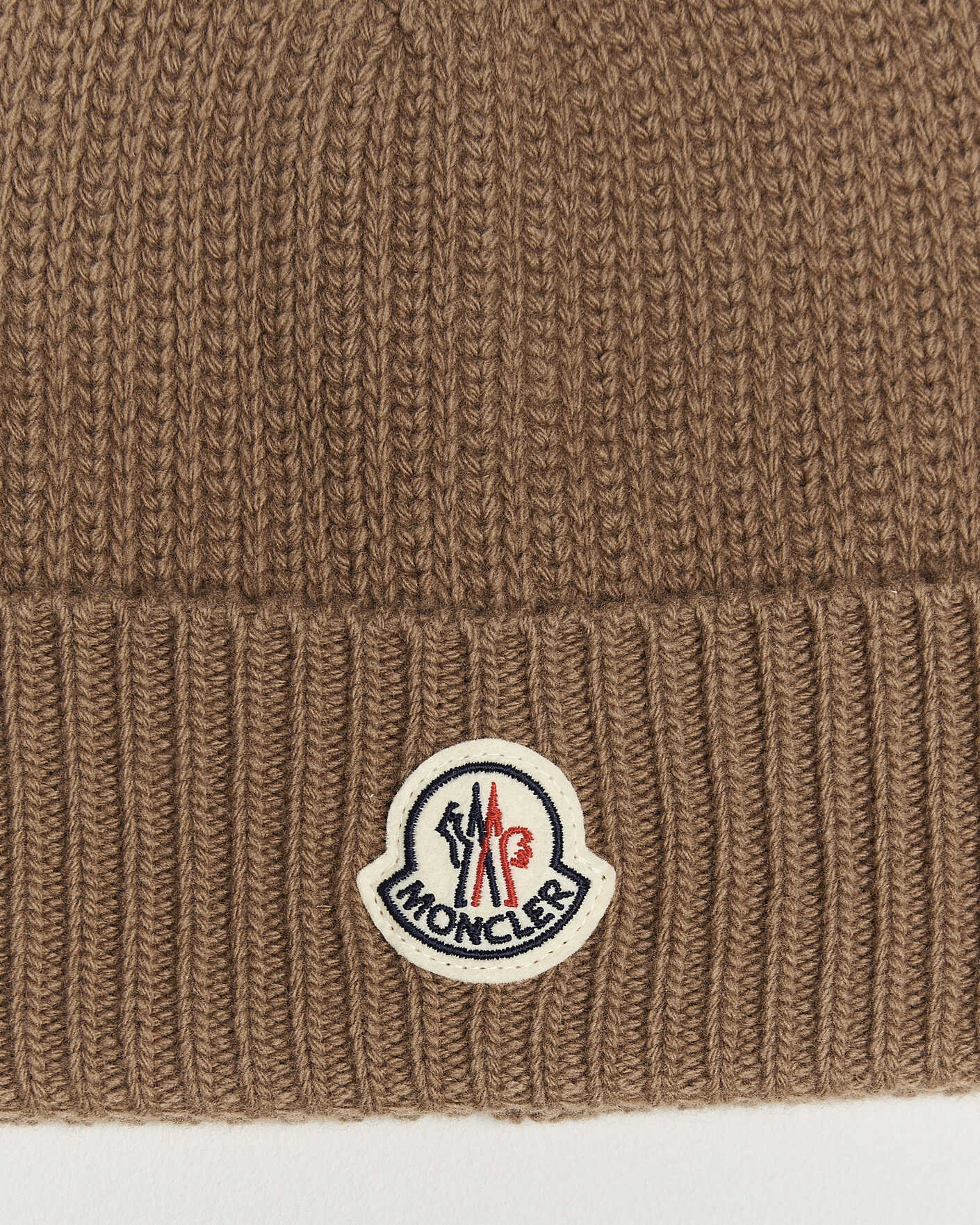 Herre | Huer | Moncler | Rib Wool Beanie Brown