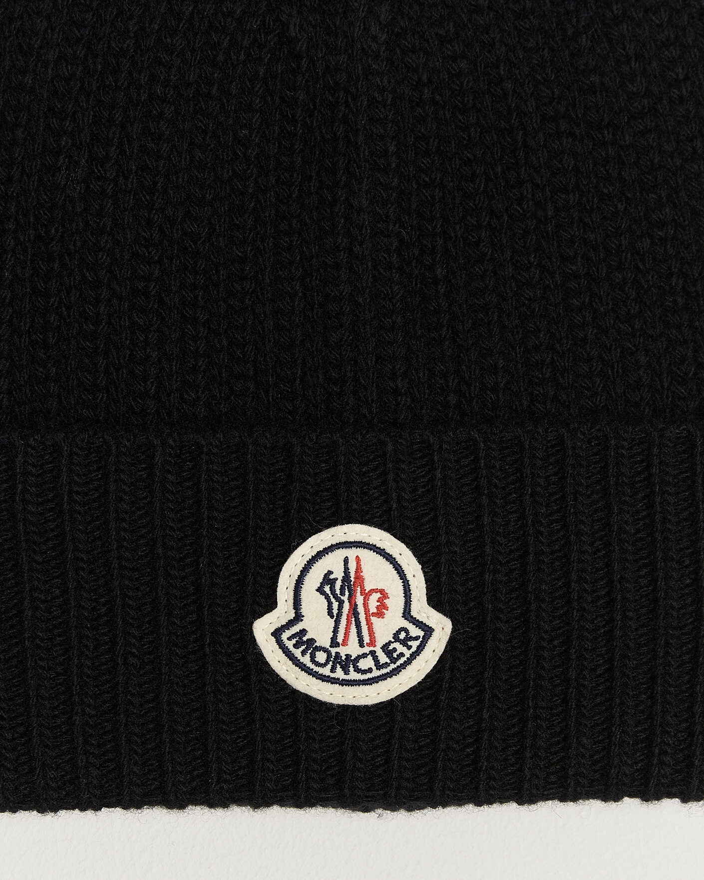Herre | Huer | Moncler | Rib Wool Beanie Black