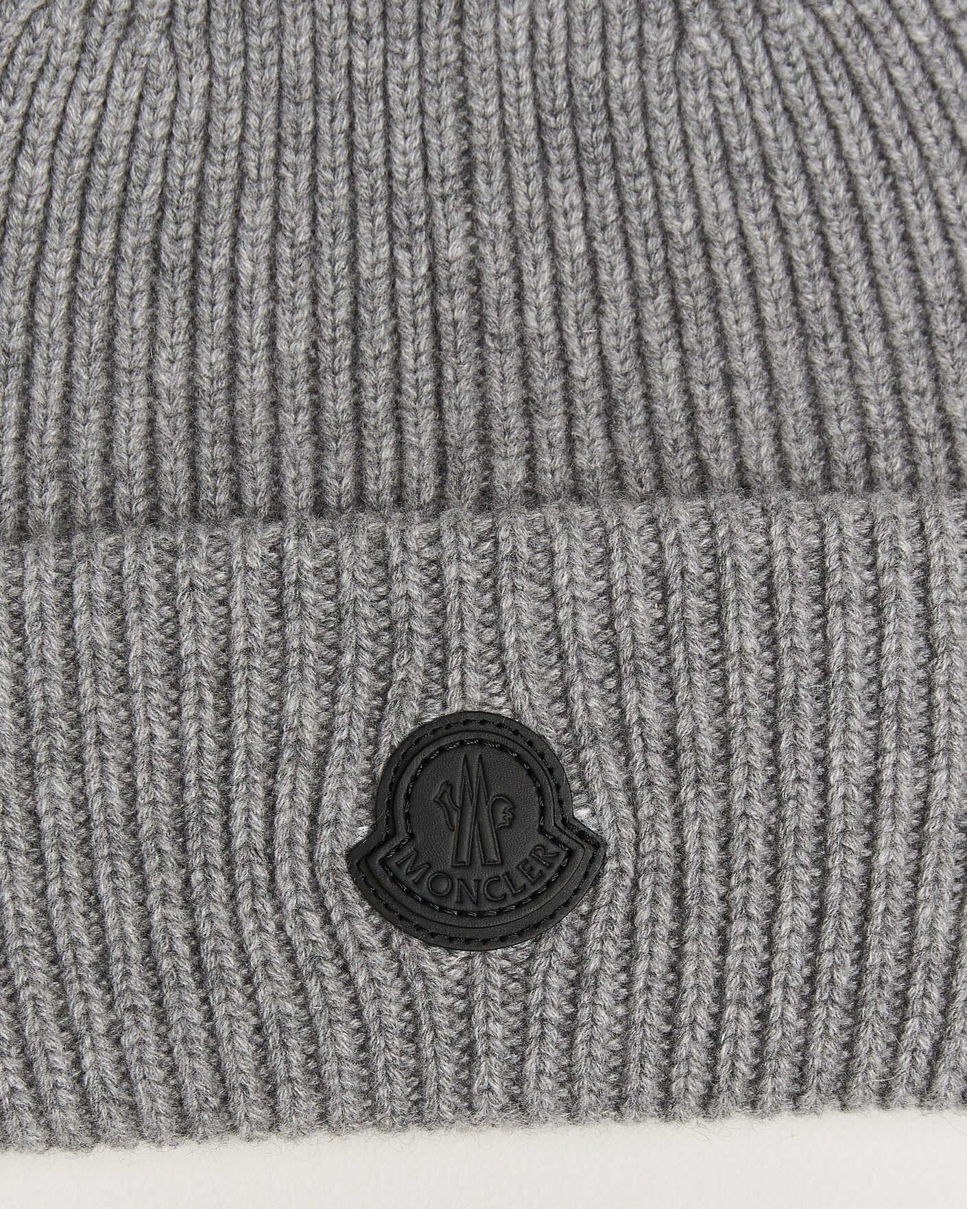 Herre | Huer | Moncler | Rib Cashmere Beanie Grey