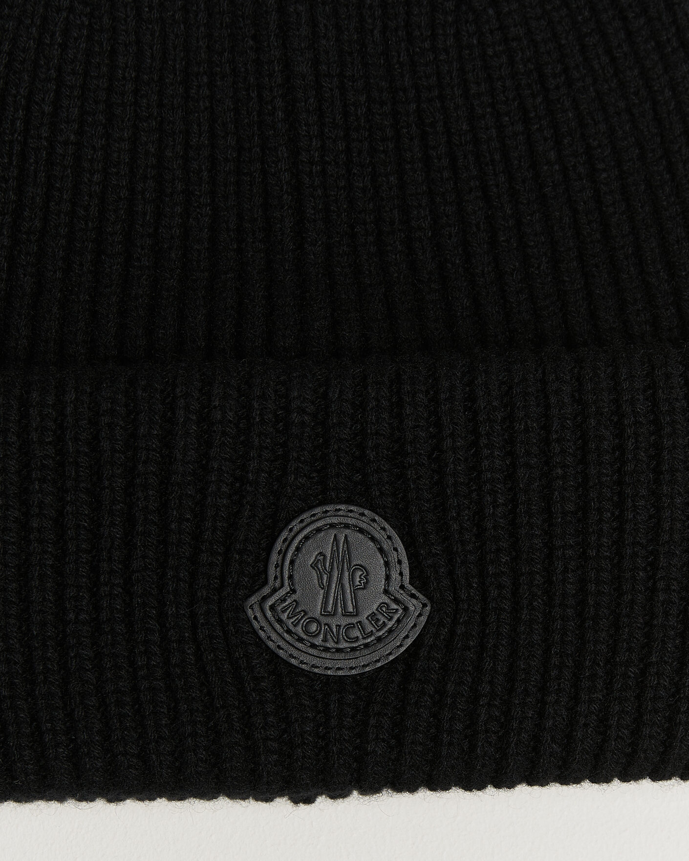 Herre | Huer | Moncler | Rib Cashmere Beanie Black