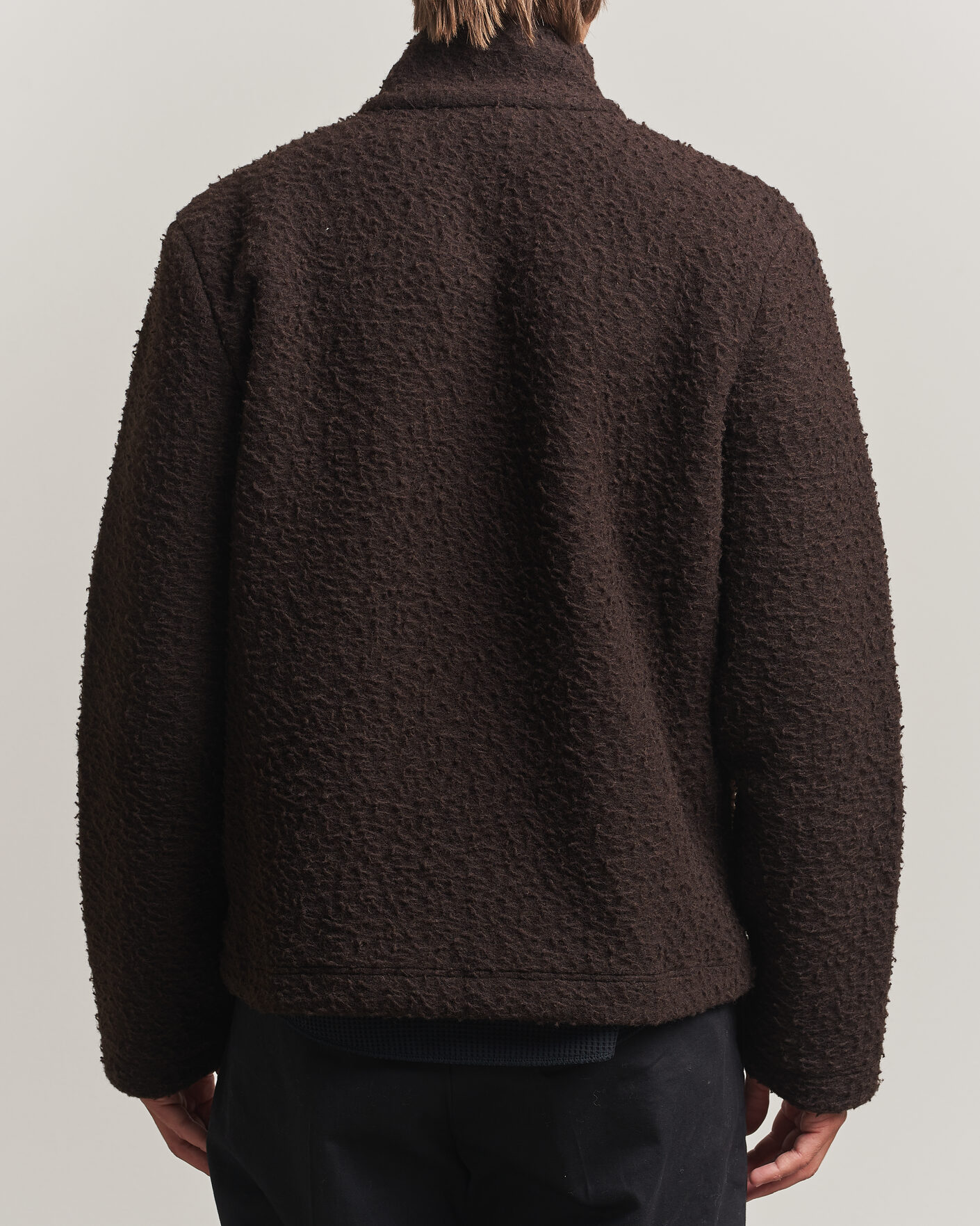 Herre | Trøjer | Moncler | Half Zip Fleece Sweater Dark Brown