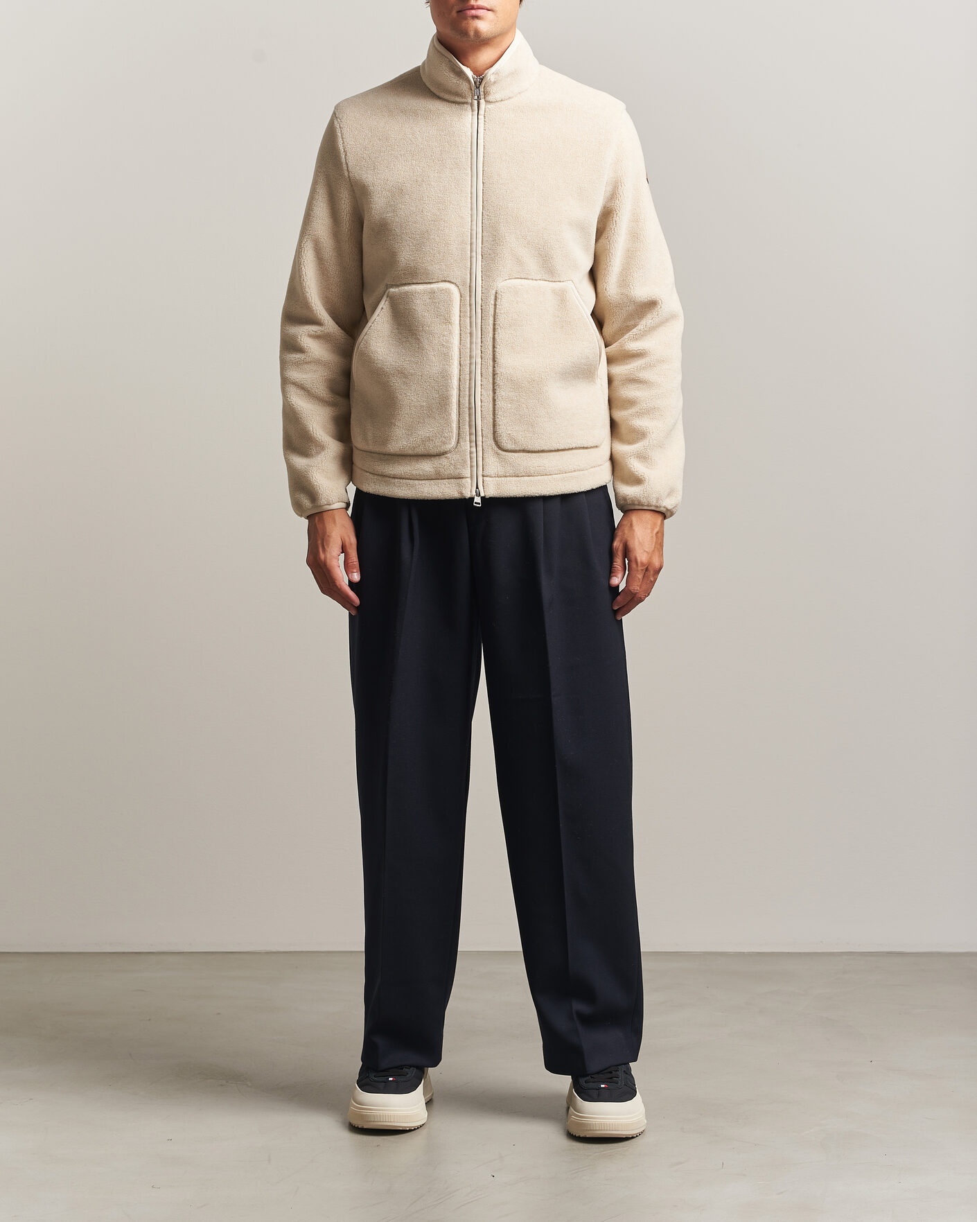 Herre | Trøjer | Moncler | Full Zip Fleece Cream