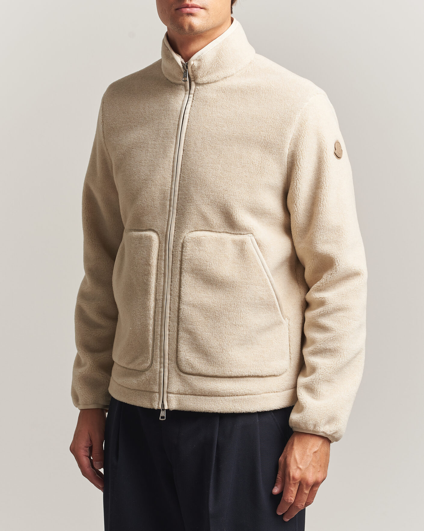 Herre | Trøjer | Moncler | Full Zip Fleece Cream