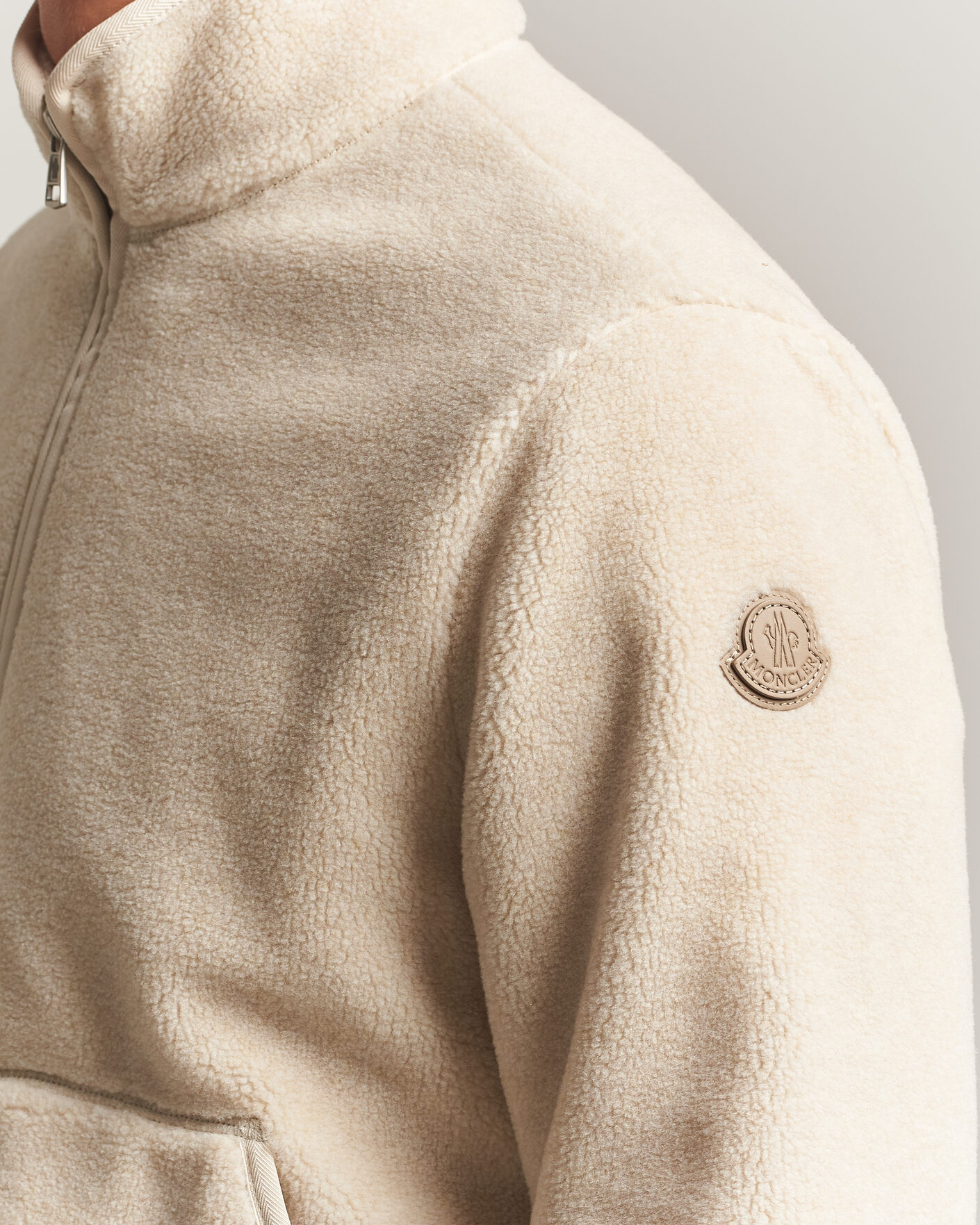 Herre | Trøjer | Moncler | Full Zip Fleece Cream