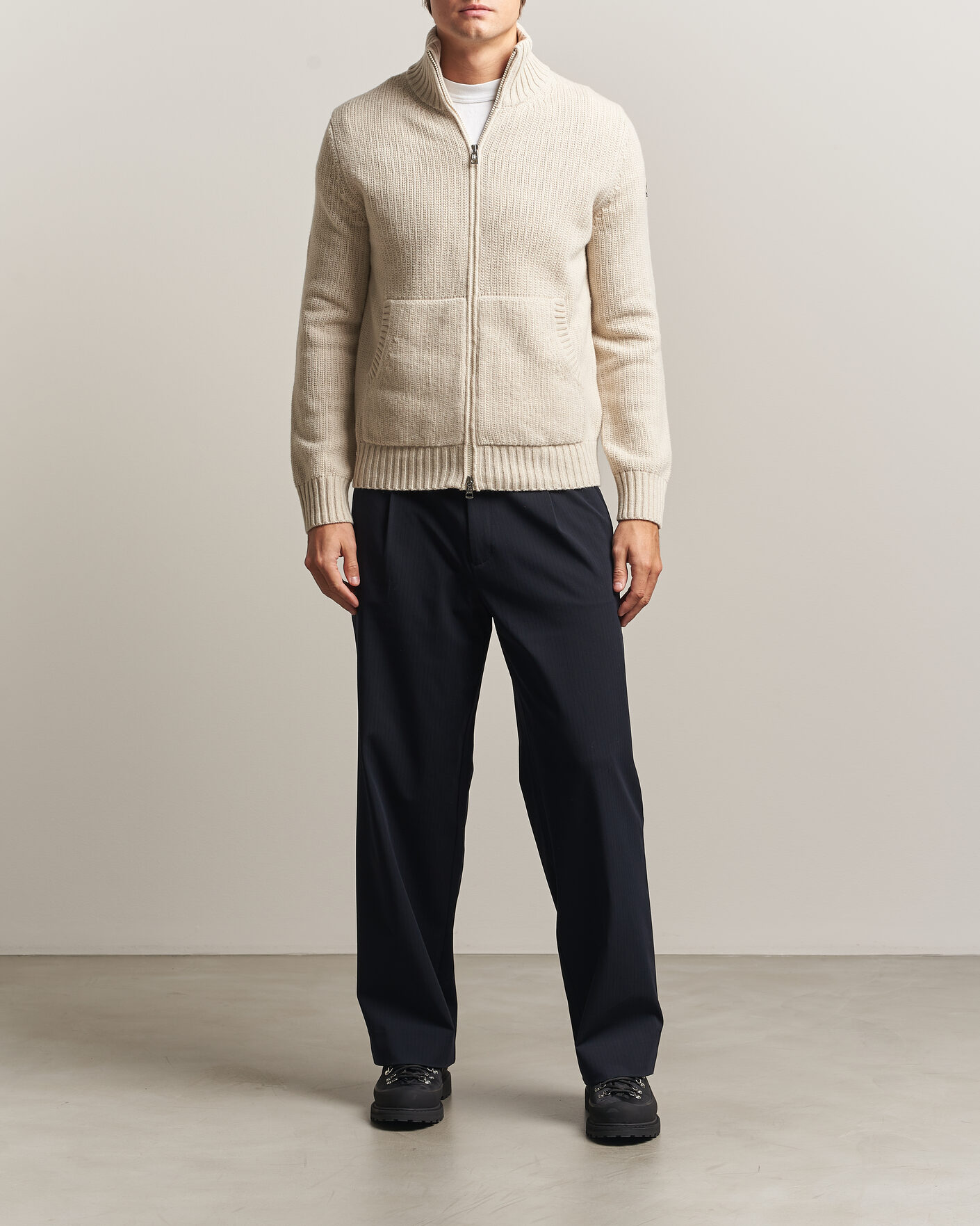 Herre | Trøjer | Moncler | Full Zip Cardigan Light Beige