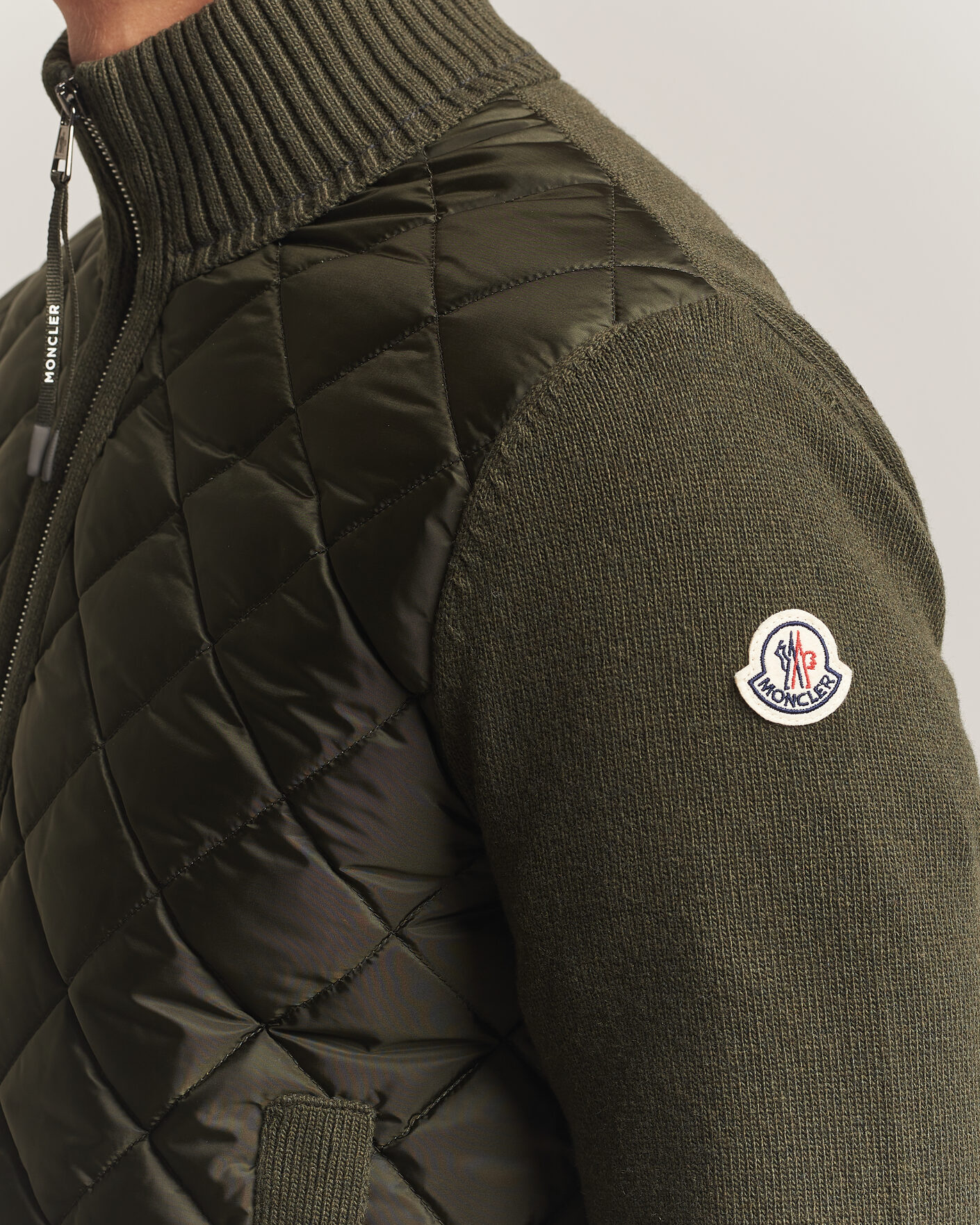 Herre | Jakker | Moncler | Quilted Hybrid Jacket Dark Green