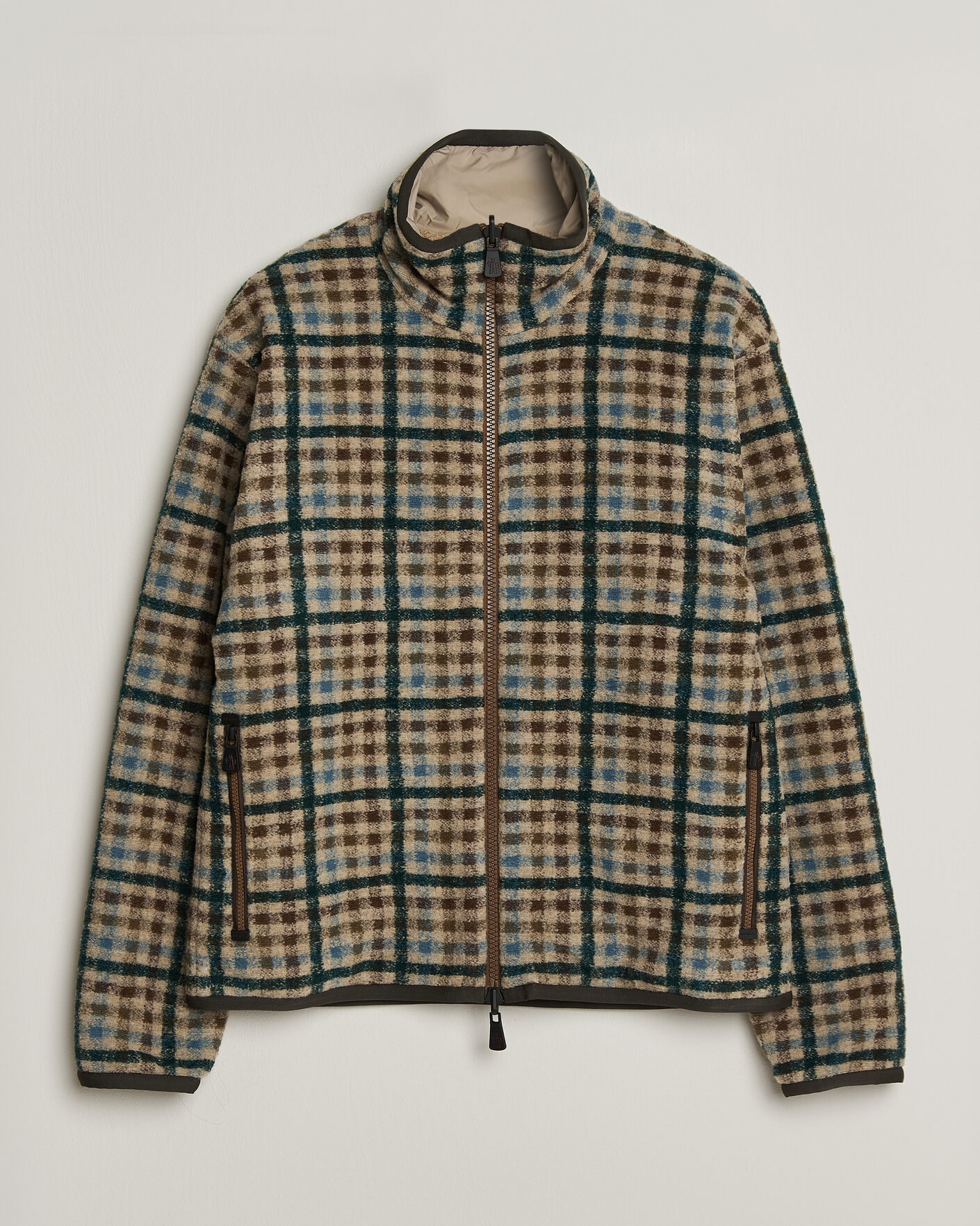 Herre | Trøjer | Moncler Grenoble | Sherpa Zip Cardigan Beige/Green