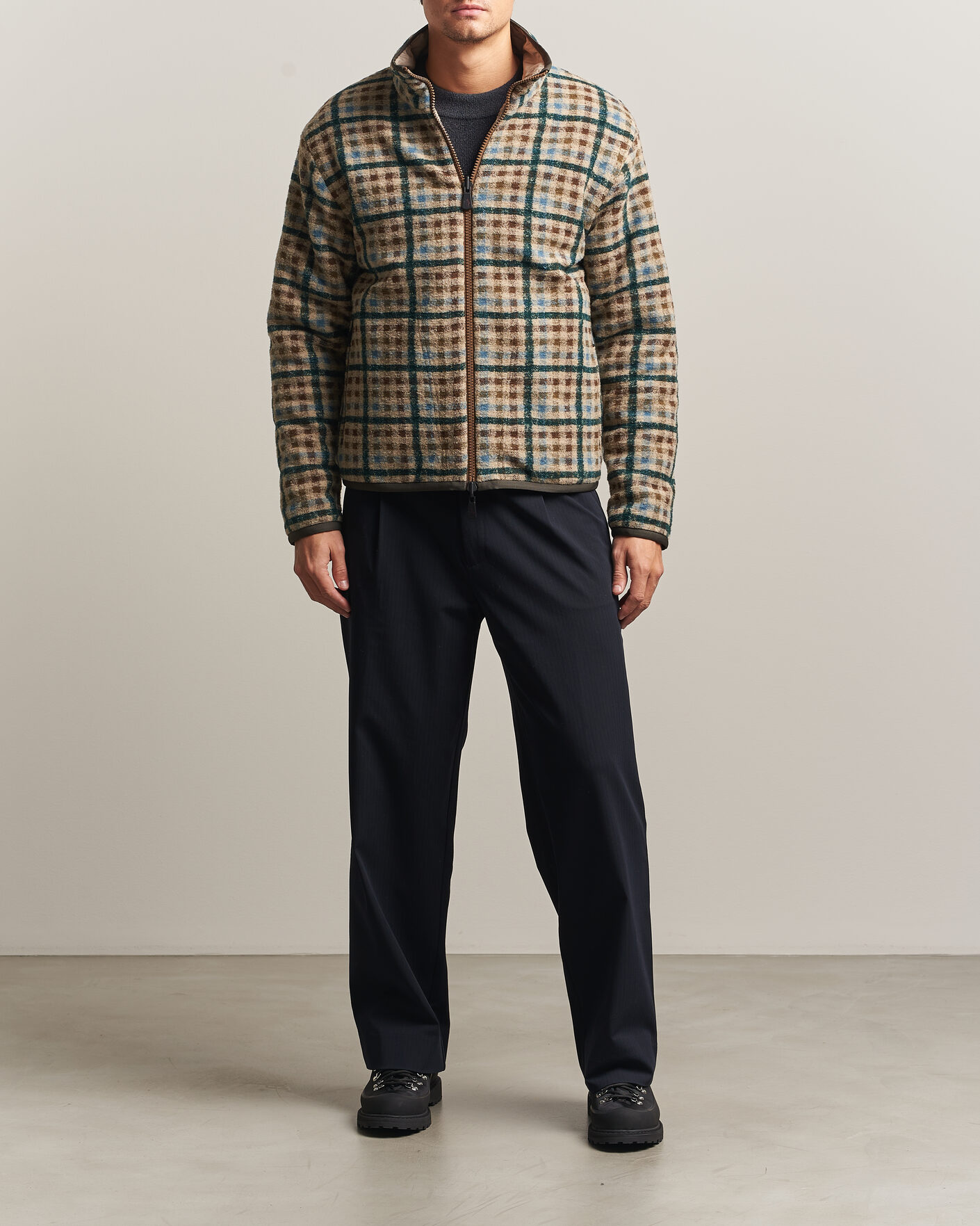 Herre | Trøjer | Moncler Grenoble | Sherpa Zip Cardigan Beige/Green