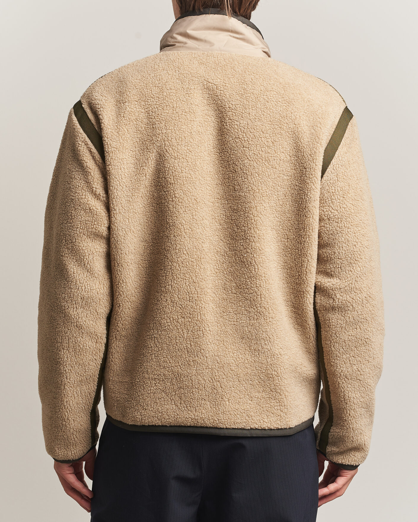 Herre | Trøjer | Moncler Grenoble | Sherpa Zip Cardigan Beige/Green