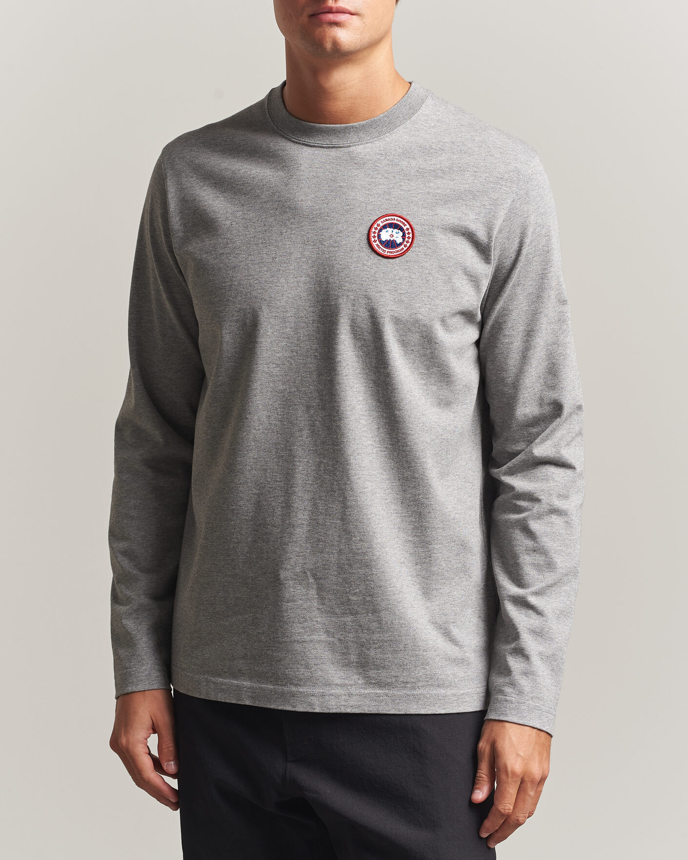 Herre | T-Shirts | Canada Goose | Vantage Long Sleeve T-Shirt Stone Heather