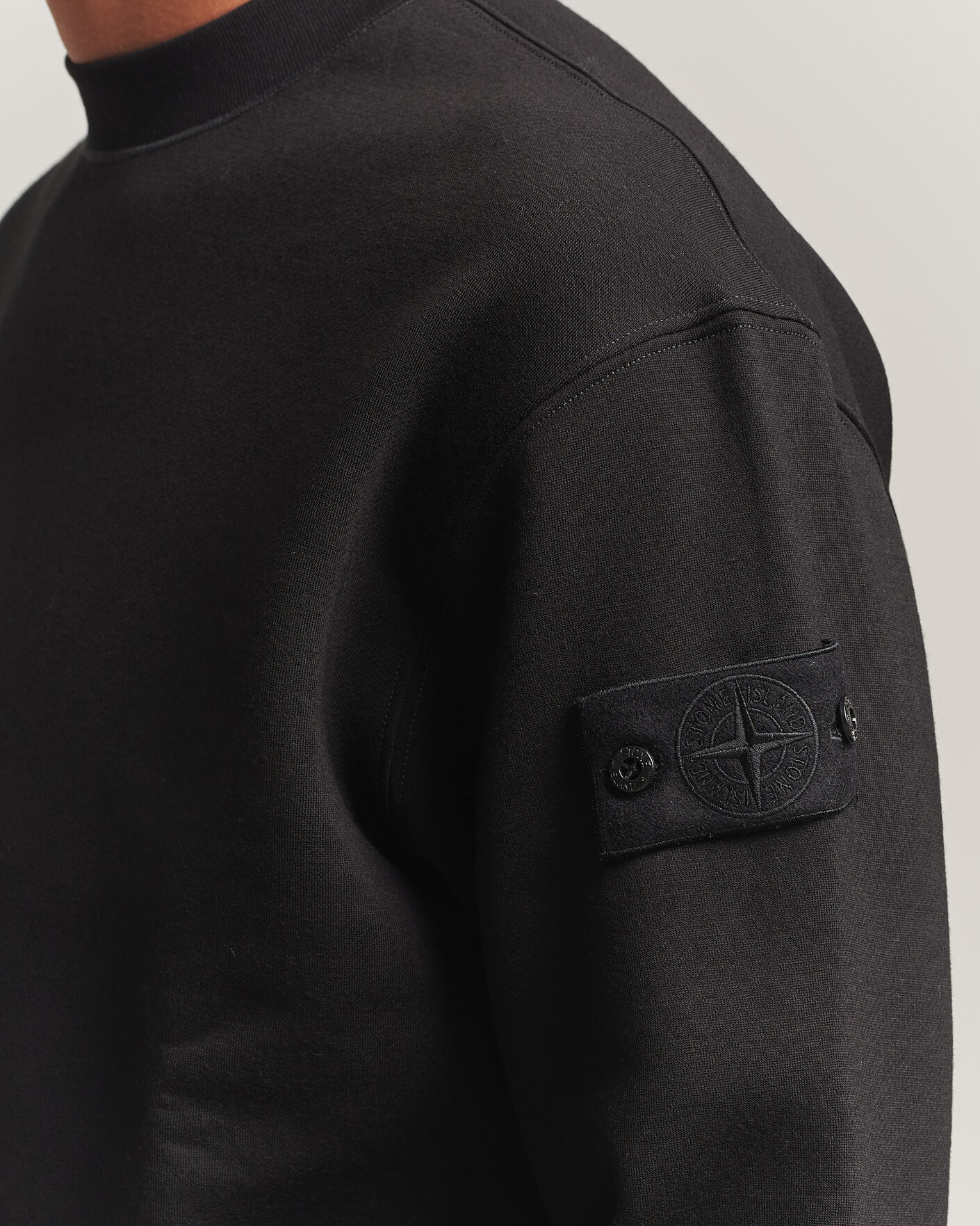 Herre | Trøjer | Stone Island | Ghost Cotton/Wool Fleece Sweatshirt Black