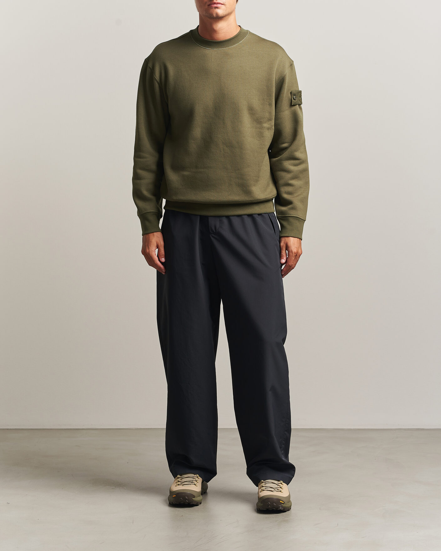 Herre | Trøjer | Stone Island | Ghost Cotton/Wool Fleece Sweatshirt Miltary Green