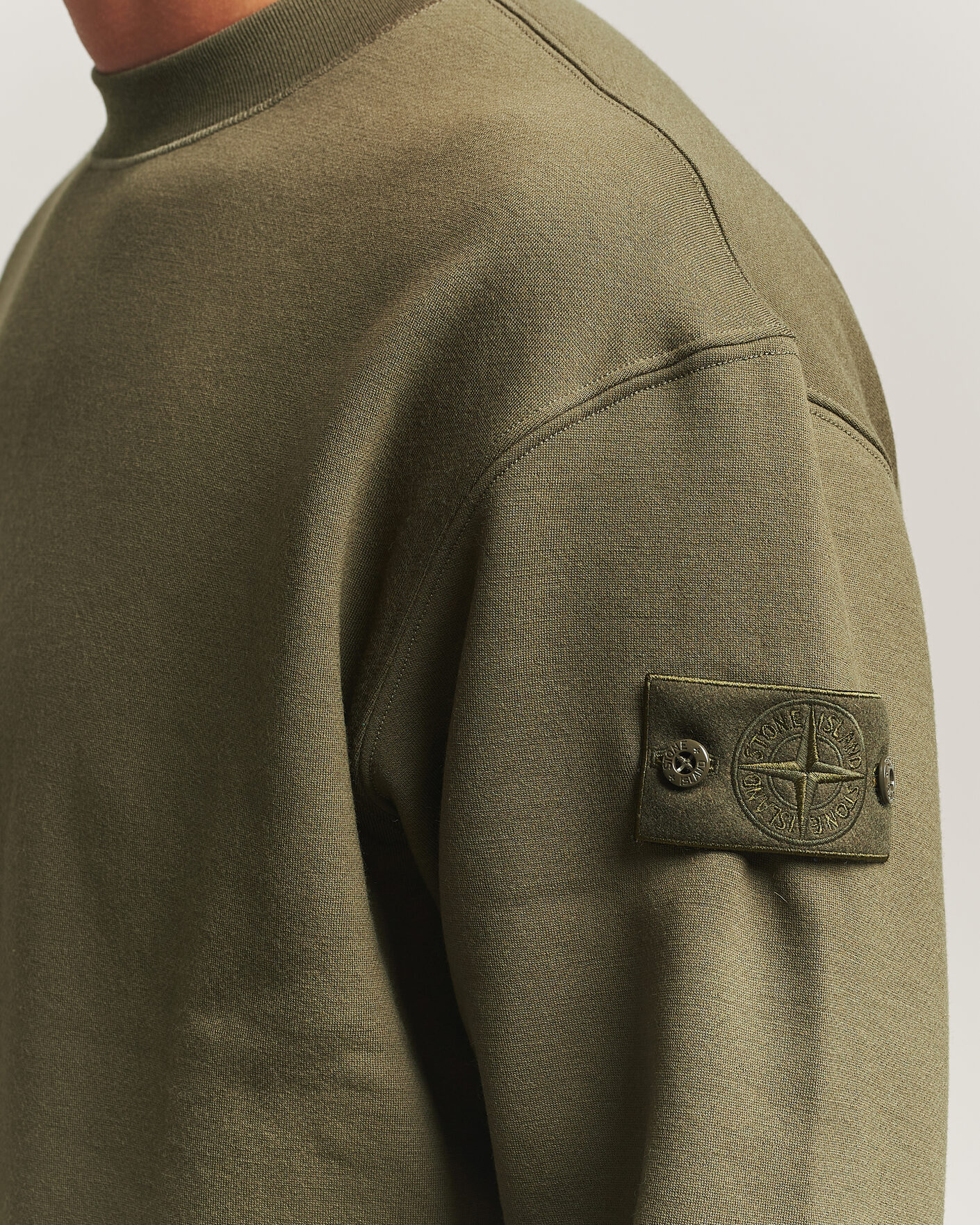 Herre | Trøjer | Stone Island | Ghost Cotton/Wool Fleece Sweatshirt Miltary Green