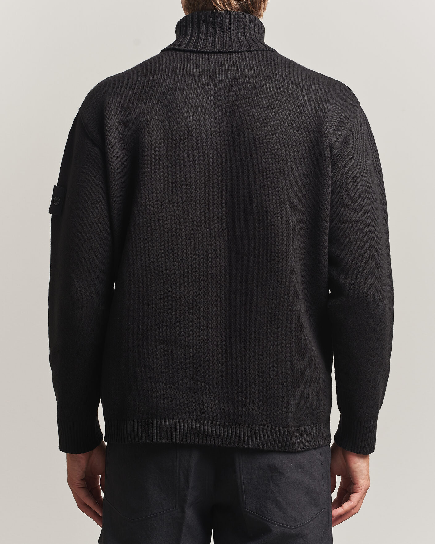 Herre | Trøjer | Stone Island | Ghost Plush Stitch Winter Cotton Rollneck Black