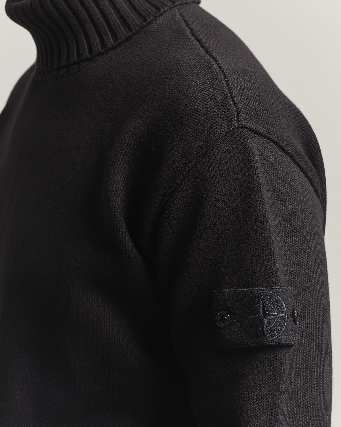 Herre | Trøjer | Stone Island | Ghost Plush Stitch Winter Cotton Rollneck Black