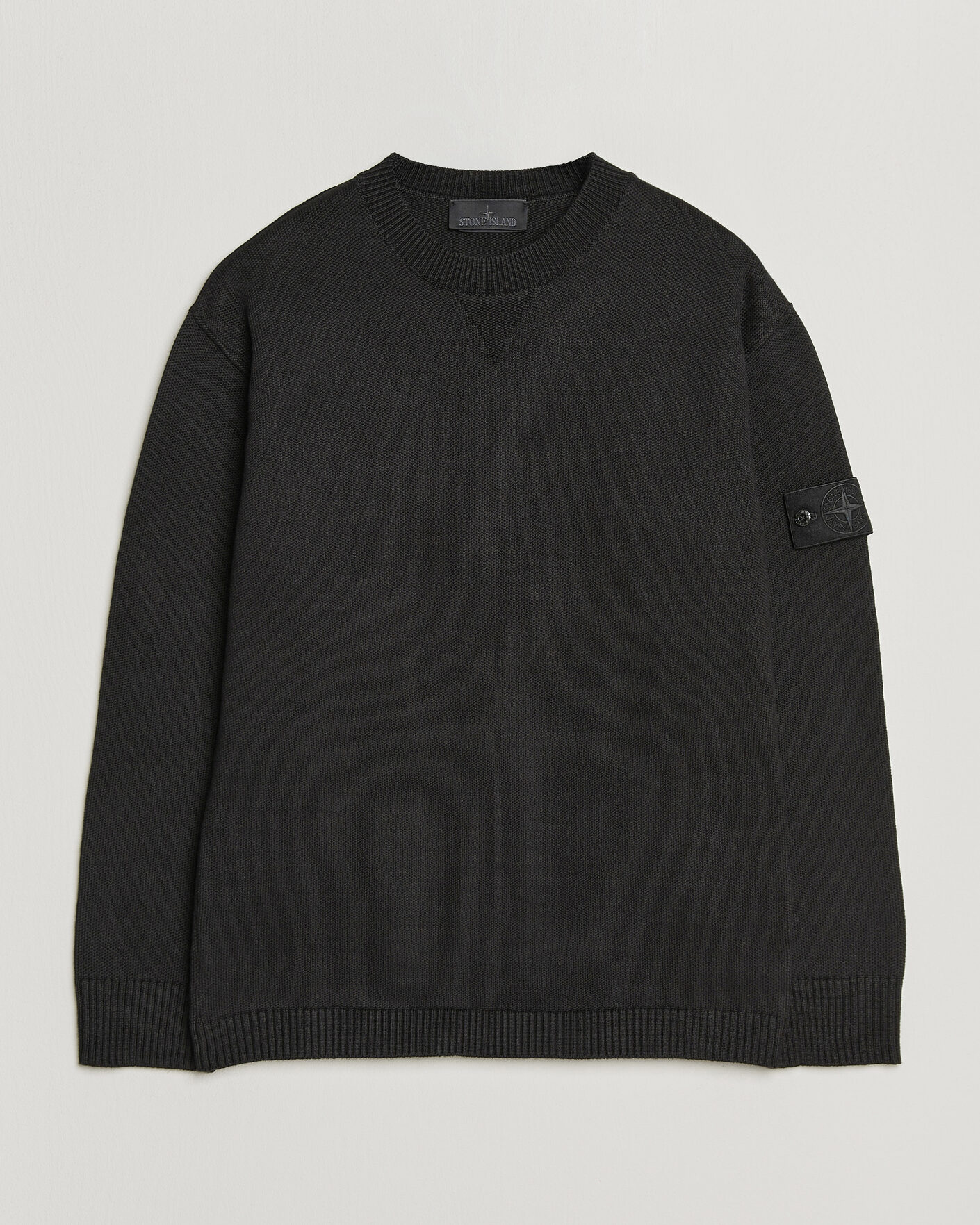 Herre | Trøjer | Stone Island | Ghost Plush Stitch Winter Cotton Sweat Black