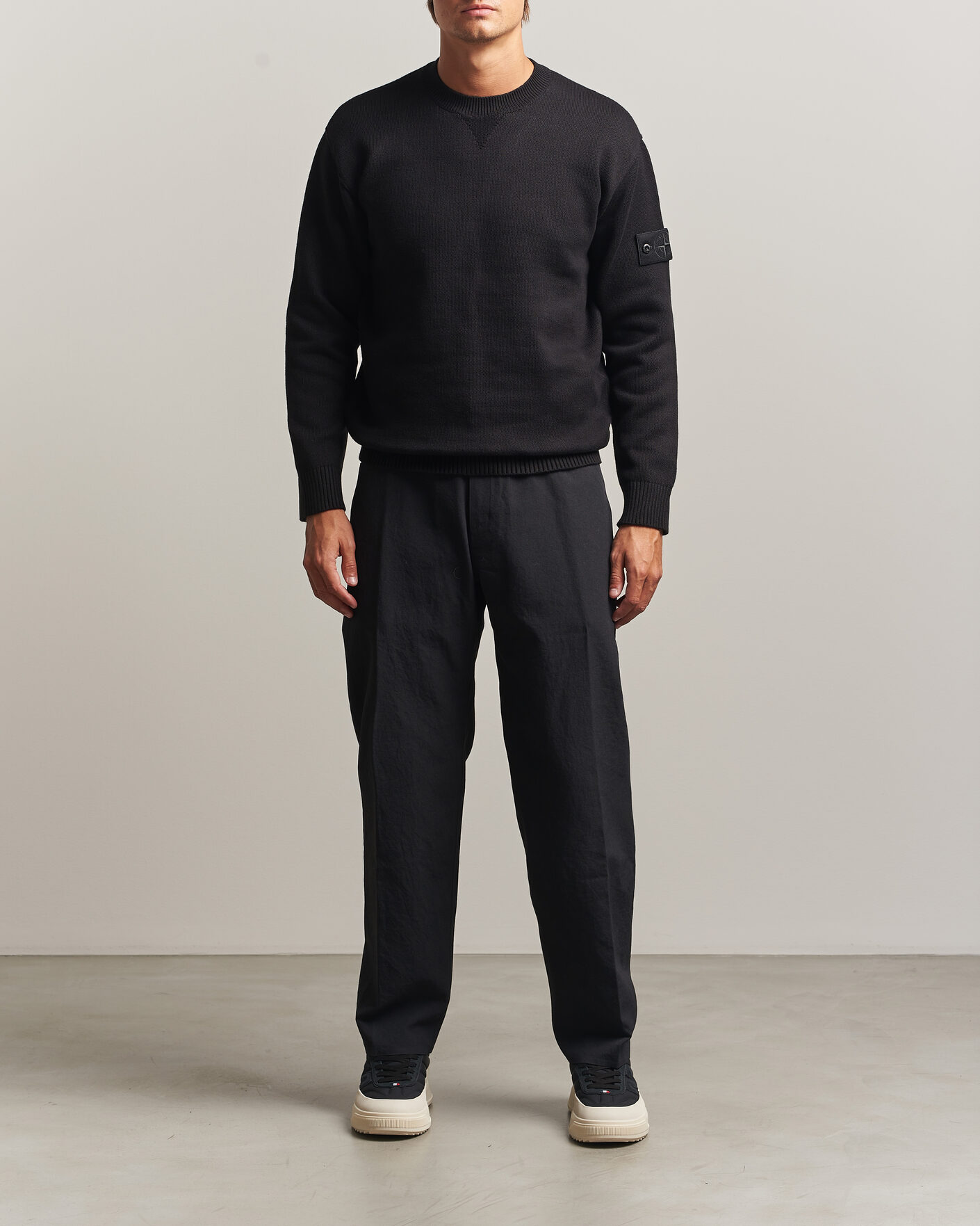 Herre | Trøjer | Stone Island | Ghost Plush Stitch Winter Cotton Sweat Black