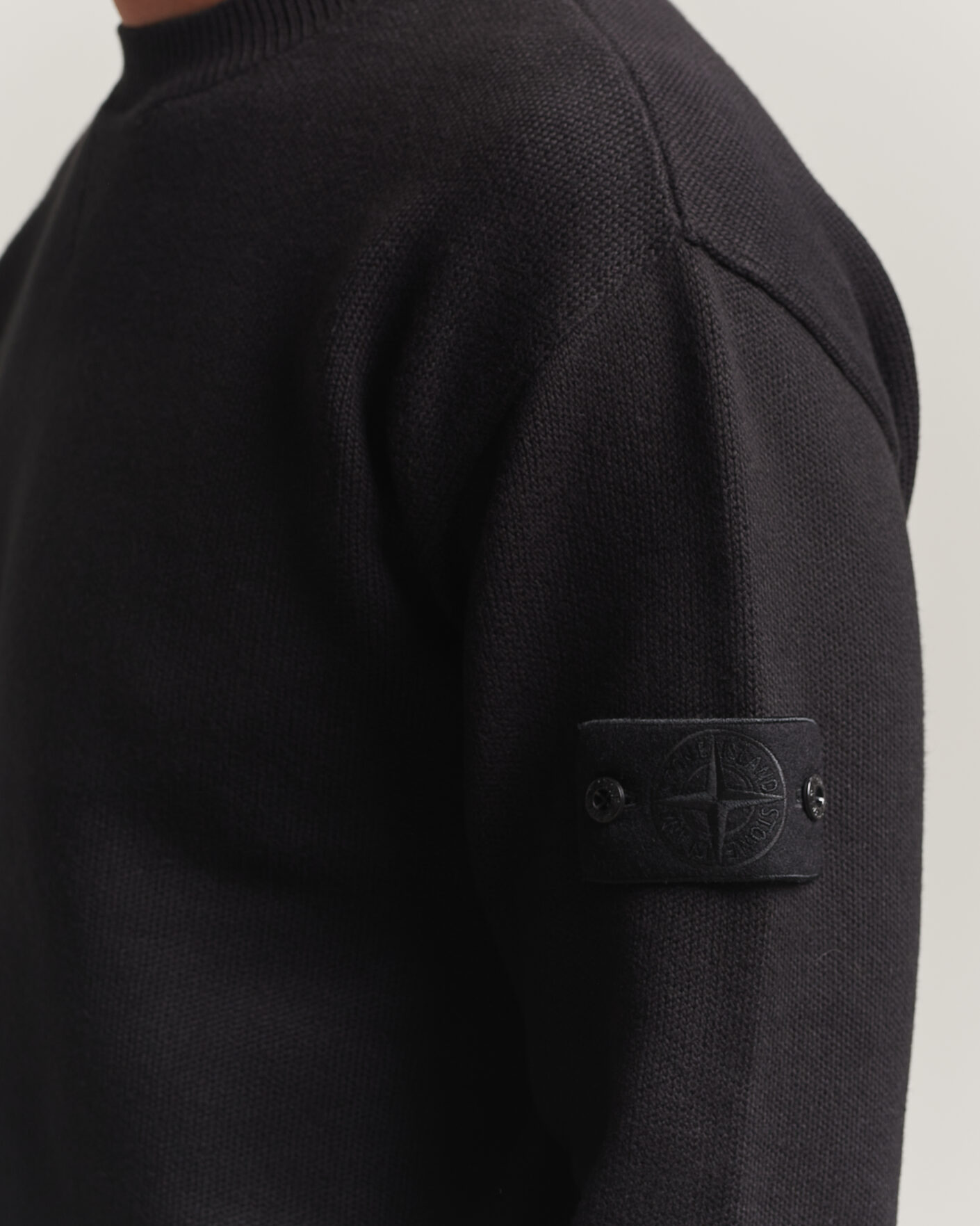 Herre | Trøjer | Stone Island | Ghost Plush Stitch Winter Cotton Sweat Black