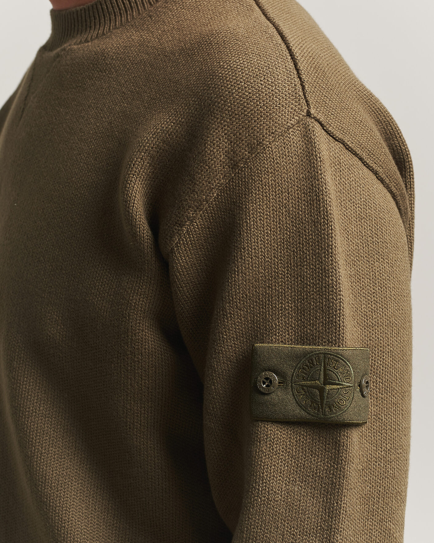 Herre | Trøjer | Stone Island | Ghost Plush Stitch Winter Cotton Sweat Miltary Green