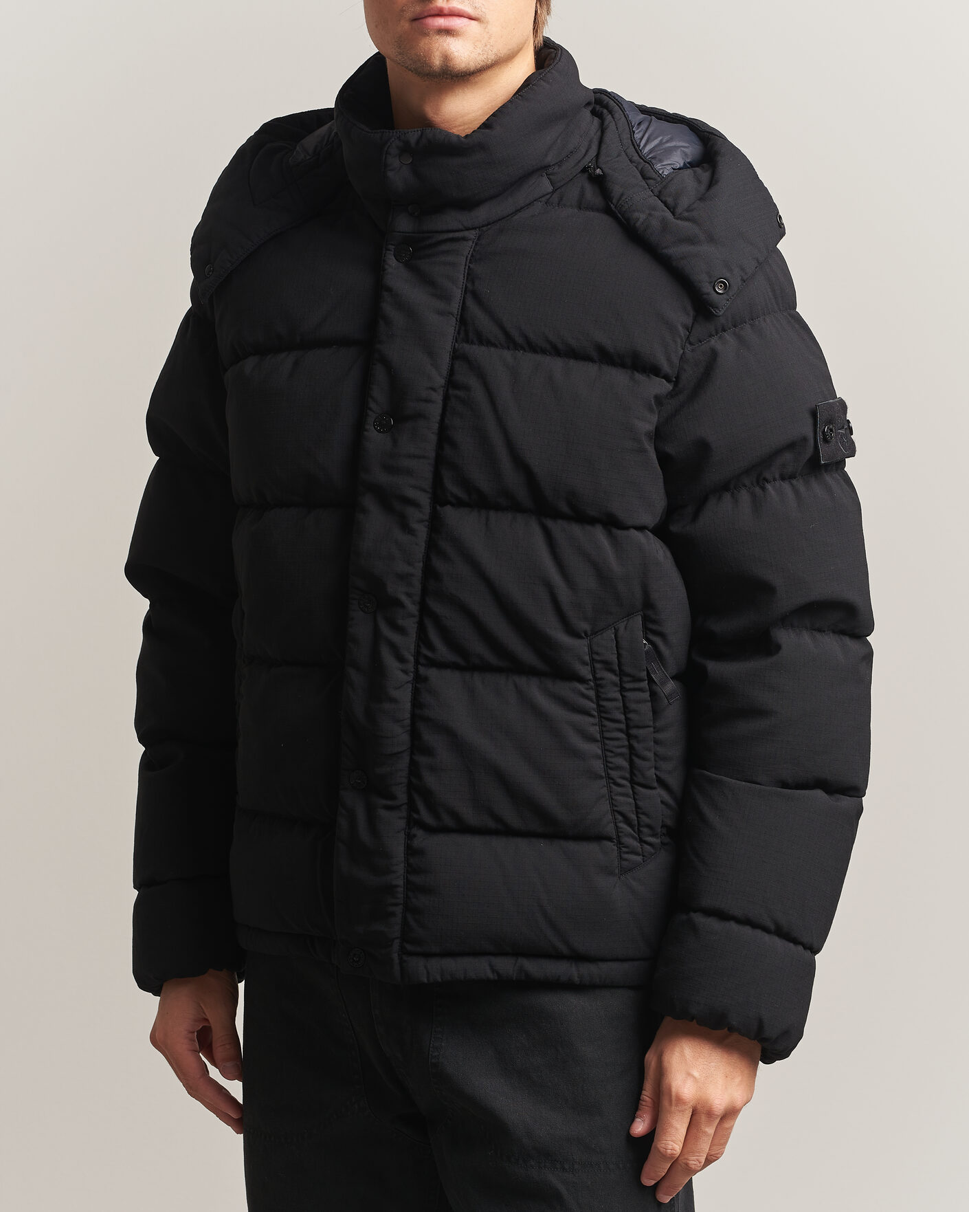 Herre | Jakker | Stone Island | Ghost Wool Ripstop Down Jacket Black