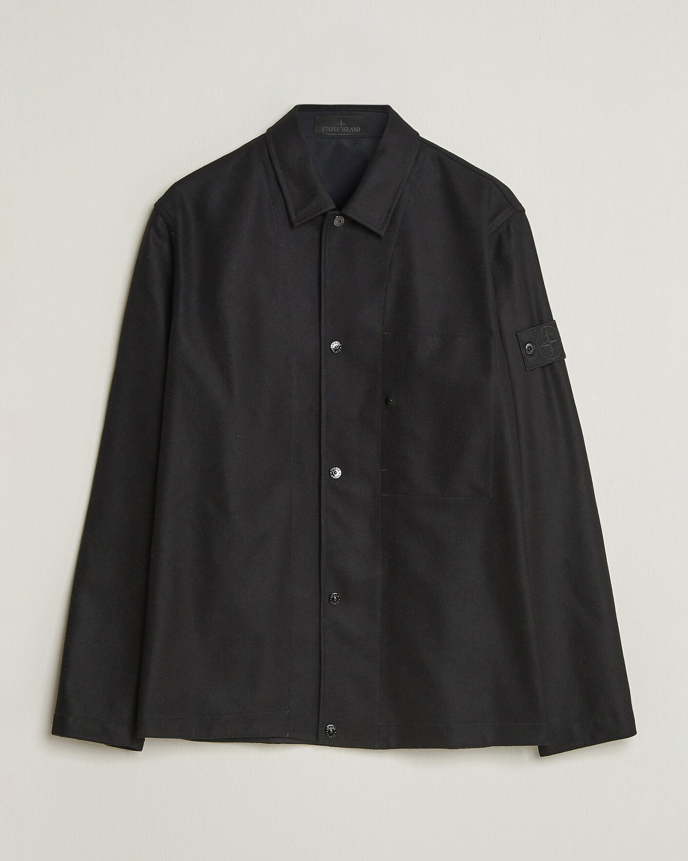 Herre | Skjorter | Stone Island | Ghost Wool/Nylon Flannel Overshirt Black