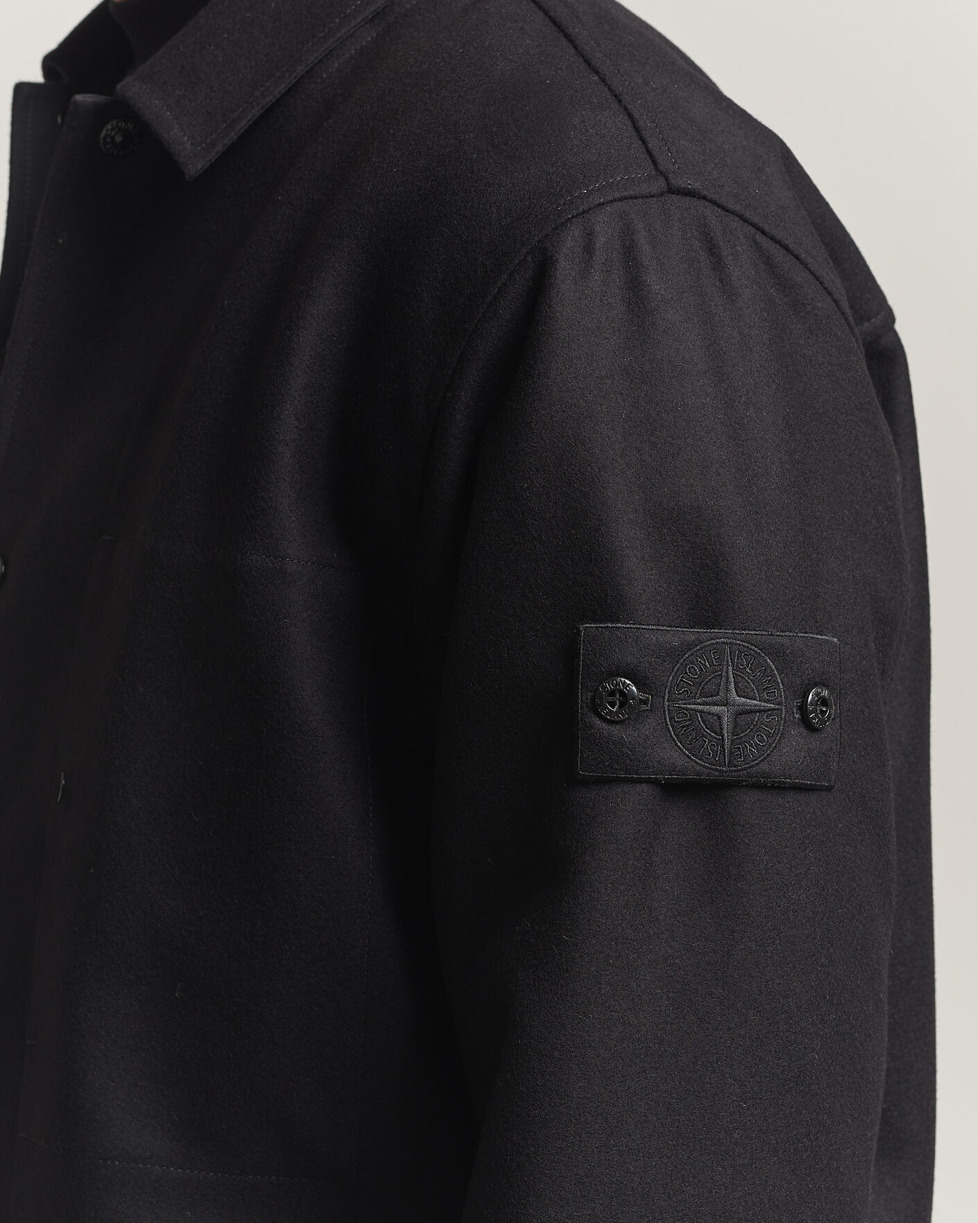 Herre | Skjorter | Stone Island | Ghost Wool/Nylon Flannel Overshirt Black