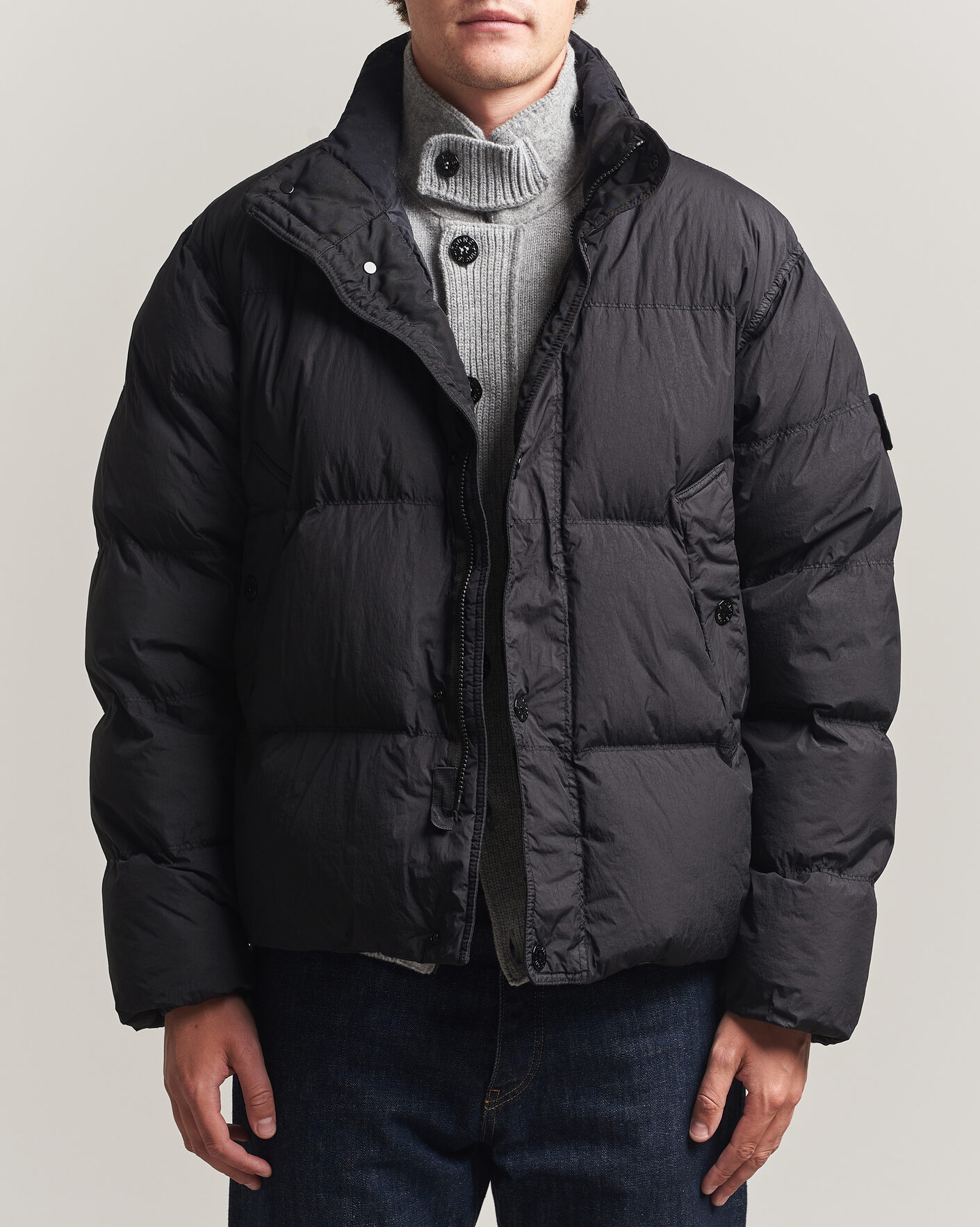 Herre | Jakker | Stone Island | Crinkle Reps Padded Down Jacket Black