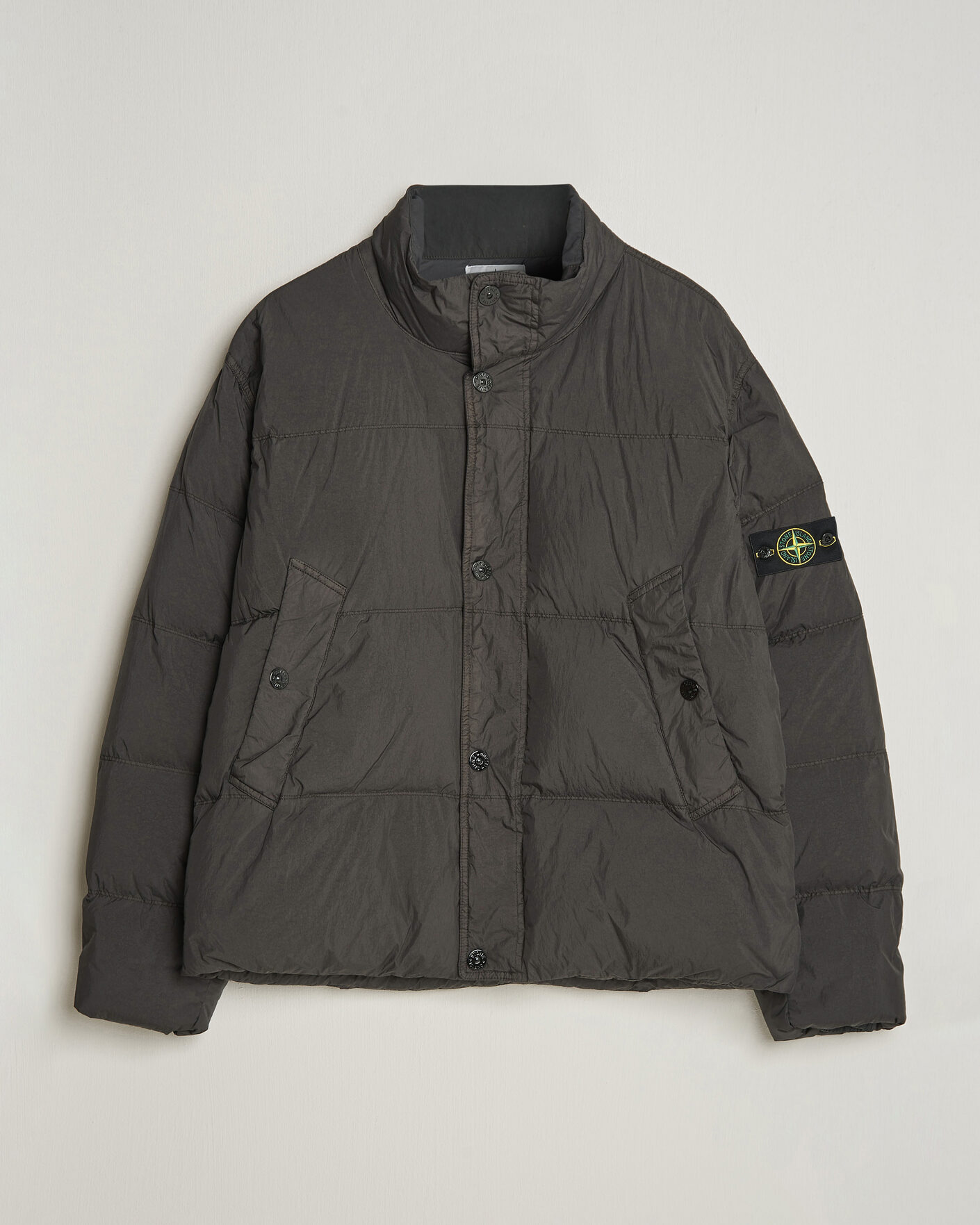 Herre | Jakker | Stone Island | Crinkle Reps Padded Down Jacket Lead Grey