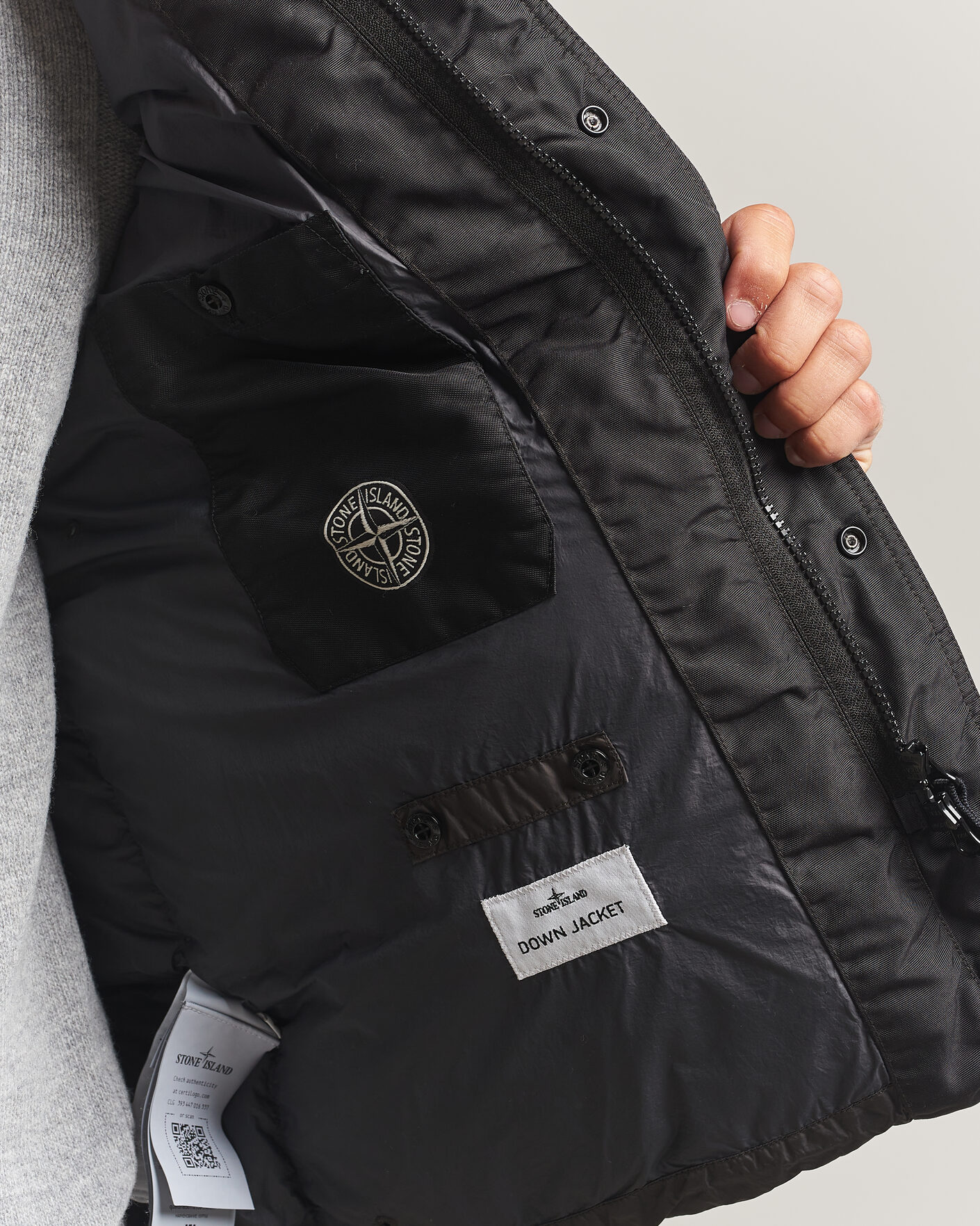 Herre | Jakker | Stone Island | Crinkle Reps Padded Down Jacket Lead Grey