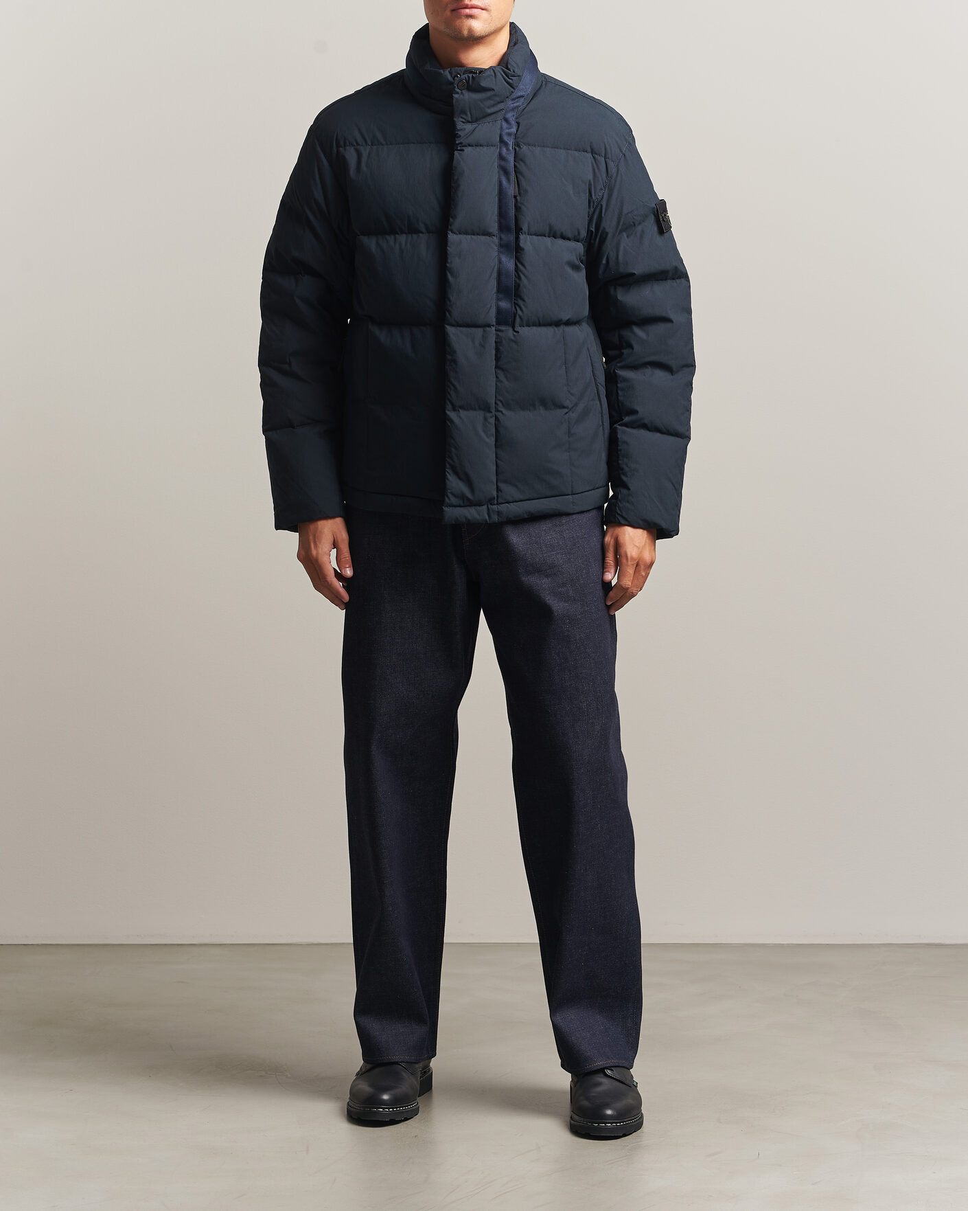 Herre | Jakker | Stone Island | Cotton/Nylon Padded Down Jacket Navy Blue