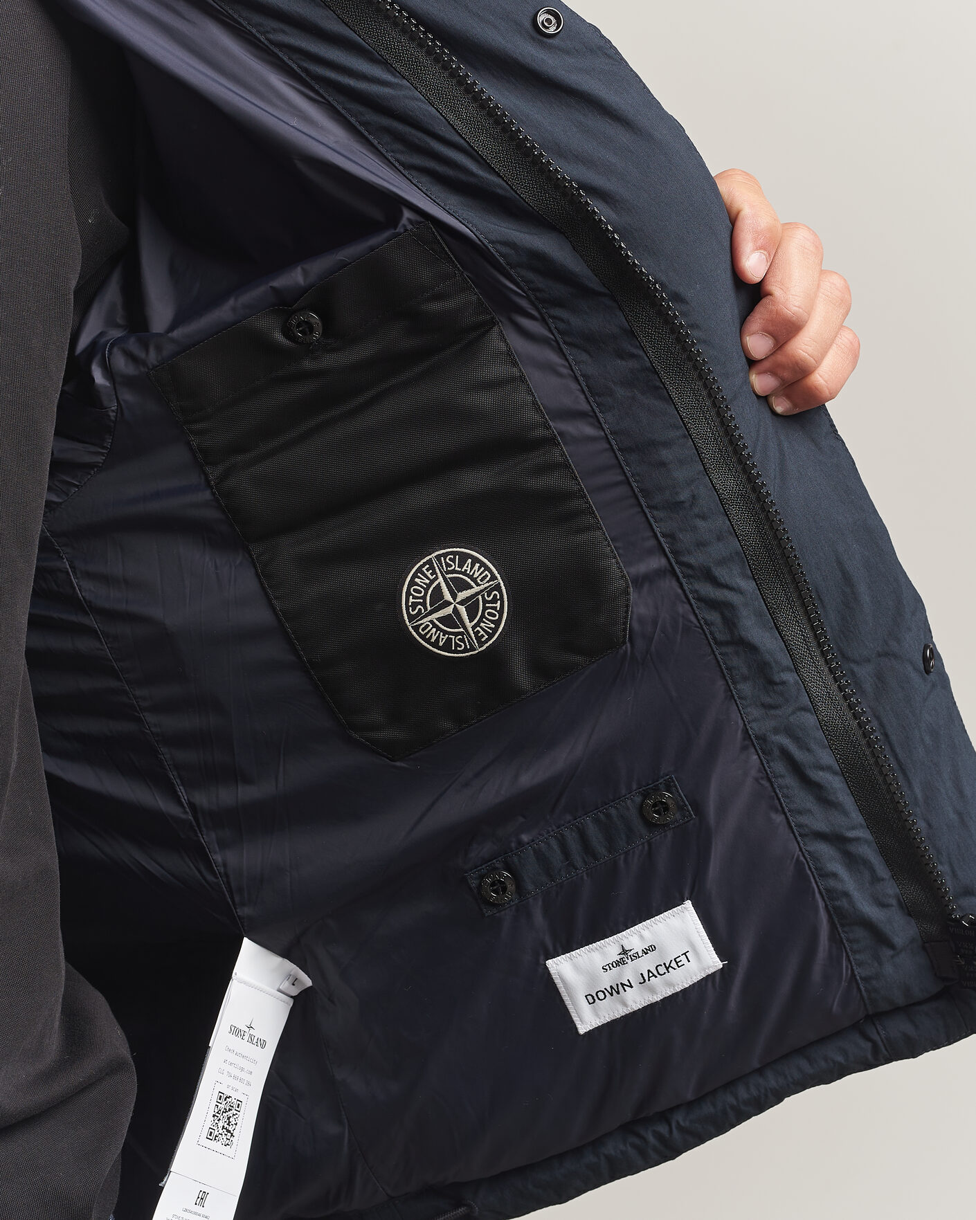 Herre | Jakker | Stone Island | Cotton/Nylon Padded Down Jacket Navy Blue