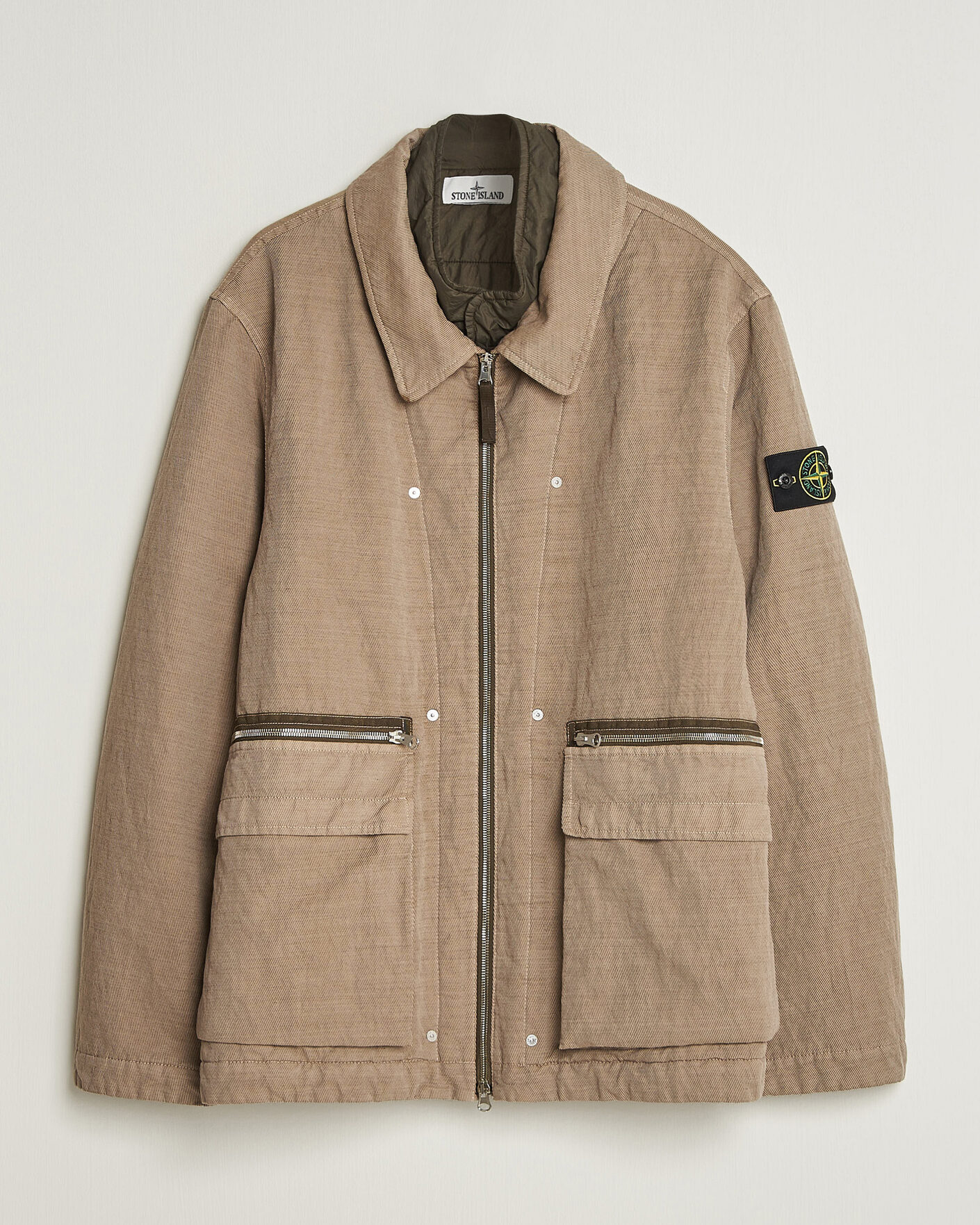 Herre | Jakker | Stone Island | Diagonal Cotton/Wool Field Jacket Biscuit
