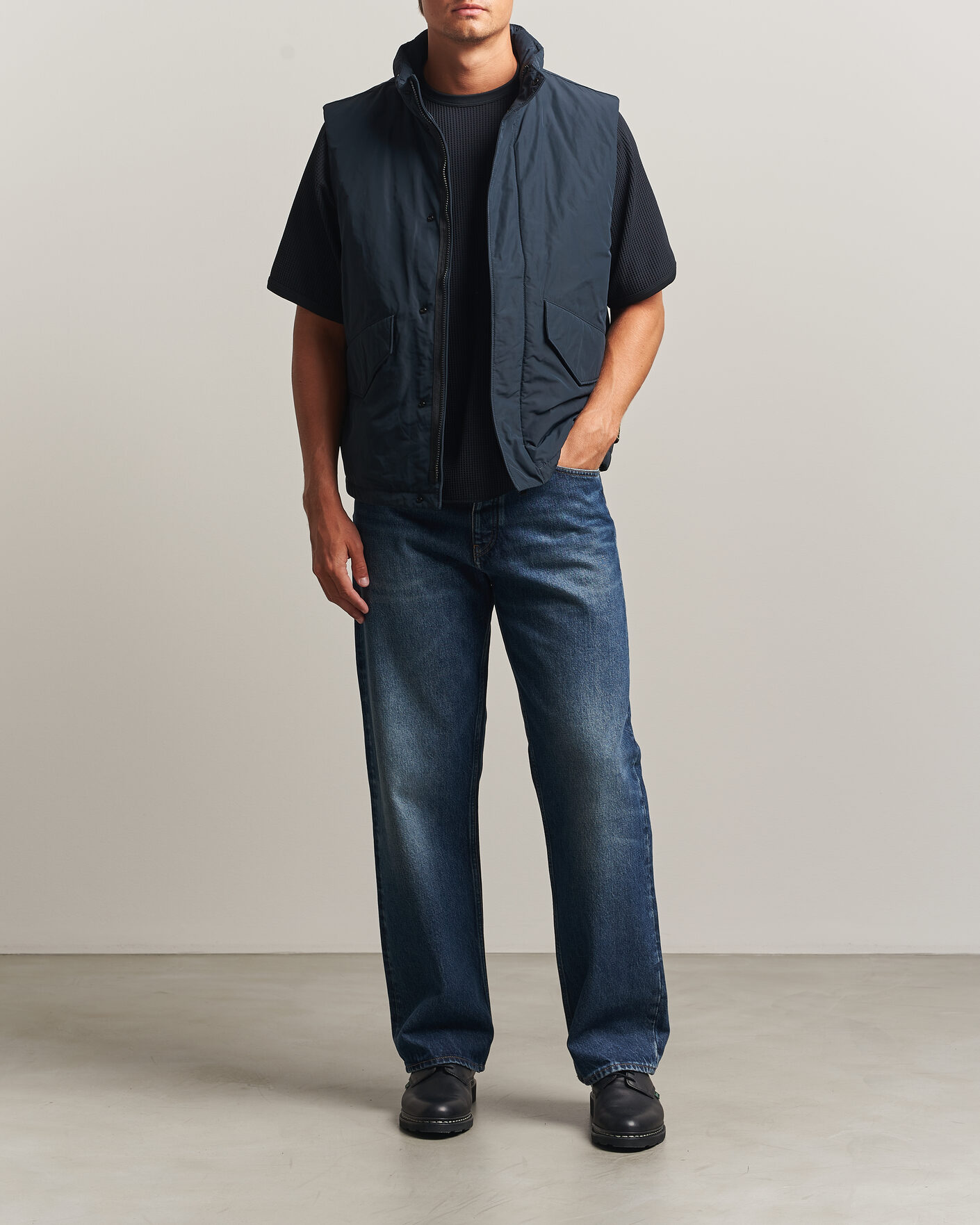 Herre | Veste | Stone Island | Micro Twill Padded Vest Navy Blue