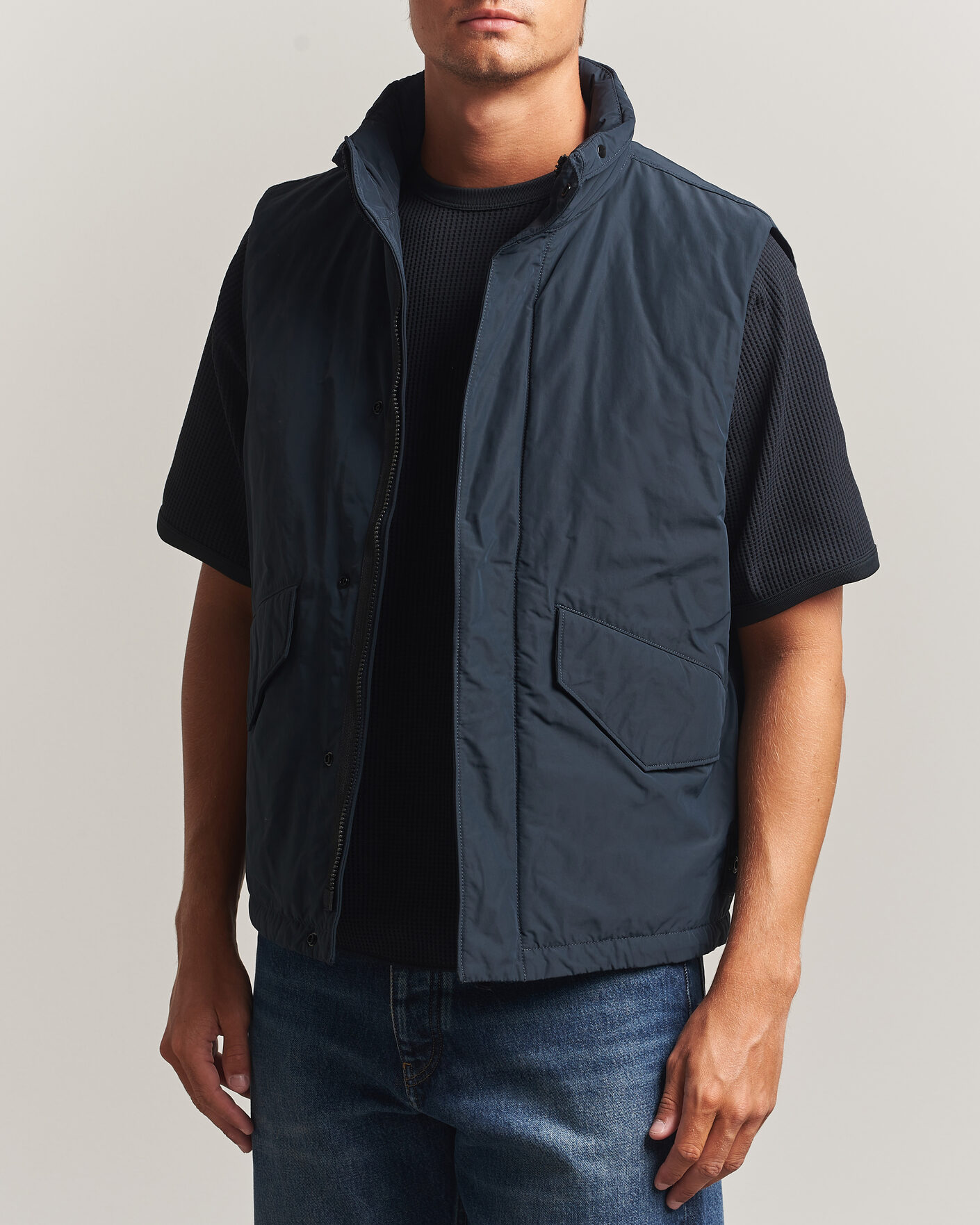 Herre | Veste | Stone Island | Micro Twill Padded Vest Navy Blue