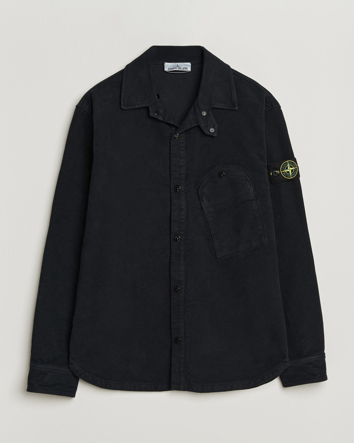 Herre | Skjorter | Stone Island | Cotton Moleskin Overshirt Navy Blue
