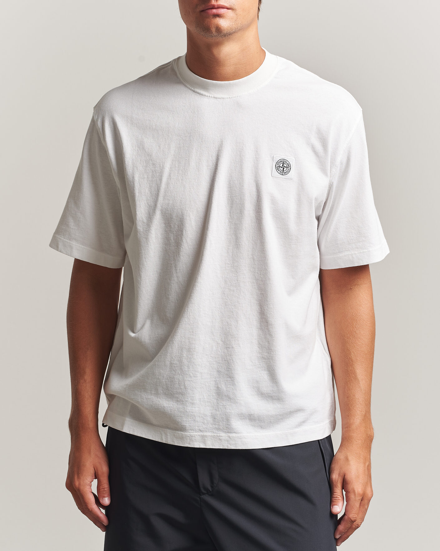 Herre | T-Shirts | Stone Island | Combed Organic Cotton T-Shirt White