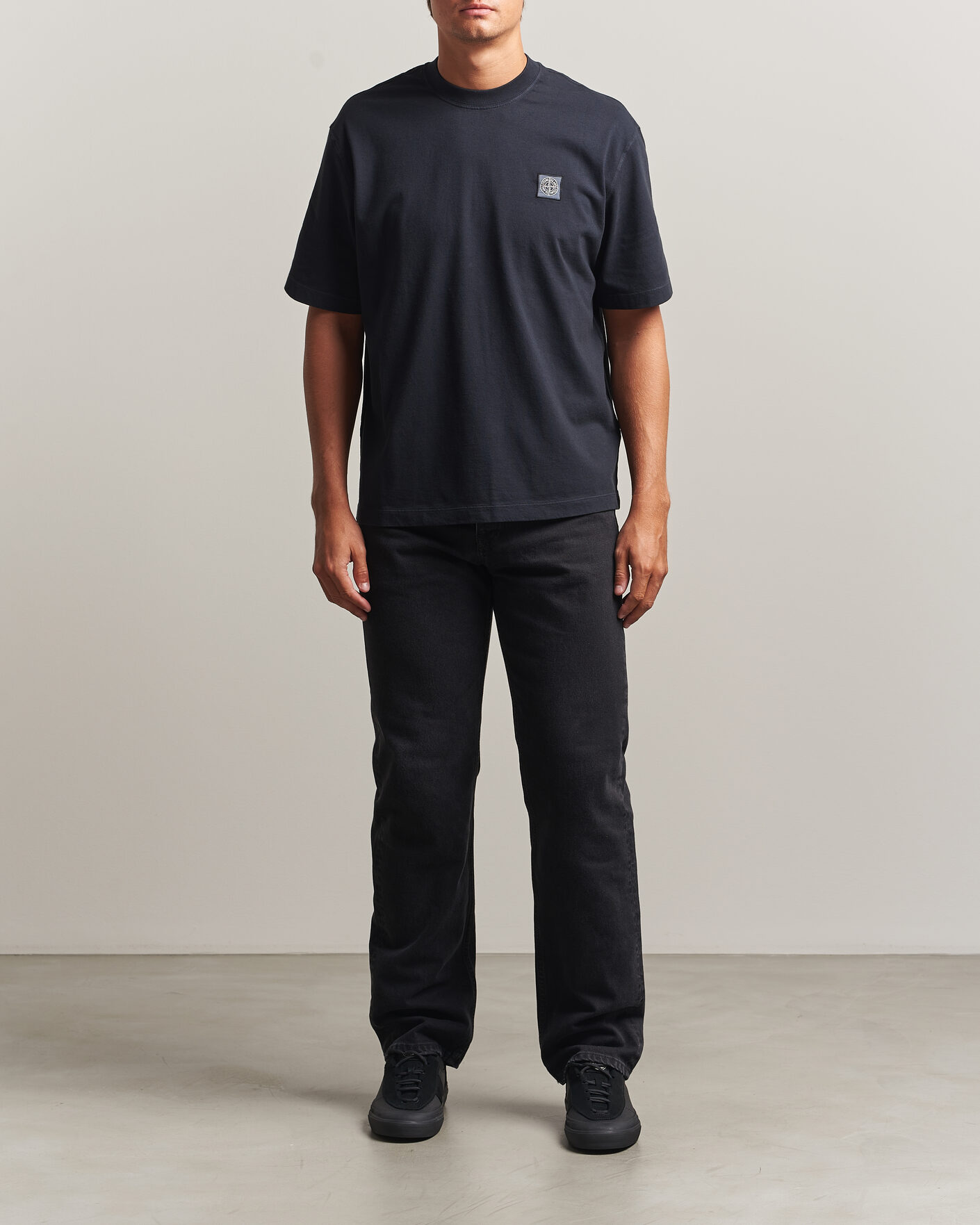Herre | T-Shirts | Stone Island | Combed Organic Cotton T-Shirt Navy Blue