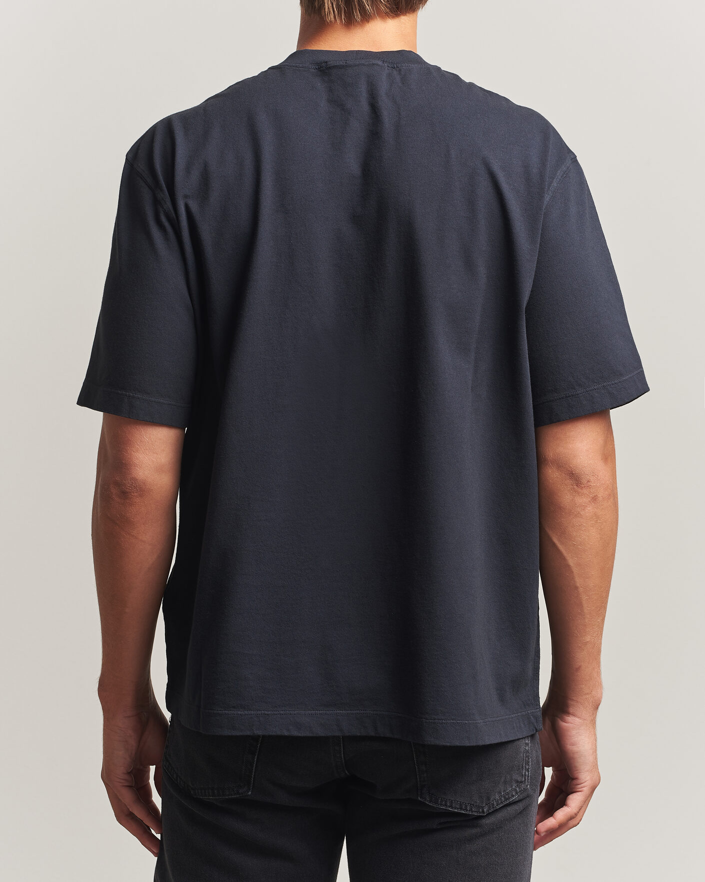 Herre | T-Shirts | Stone Island | Combed Organic Cotton T-Shirt Navy Blue