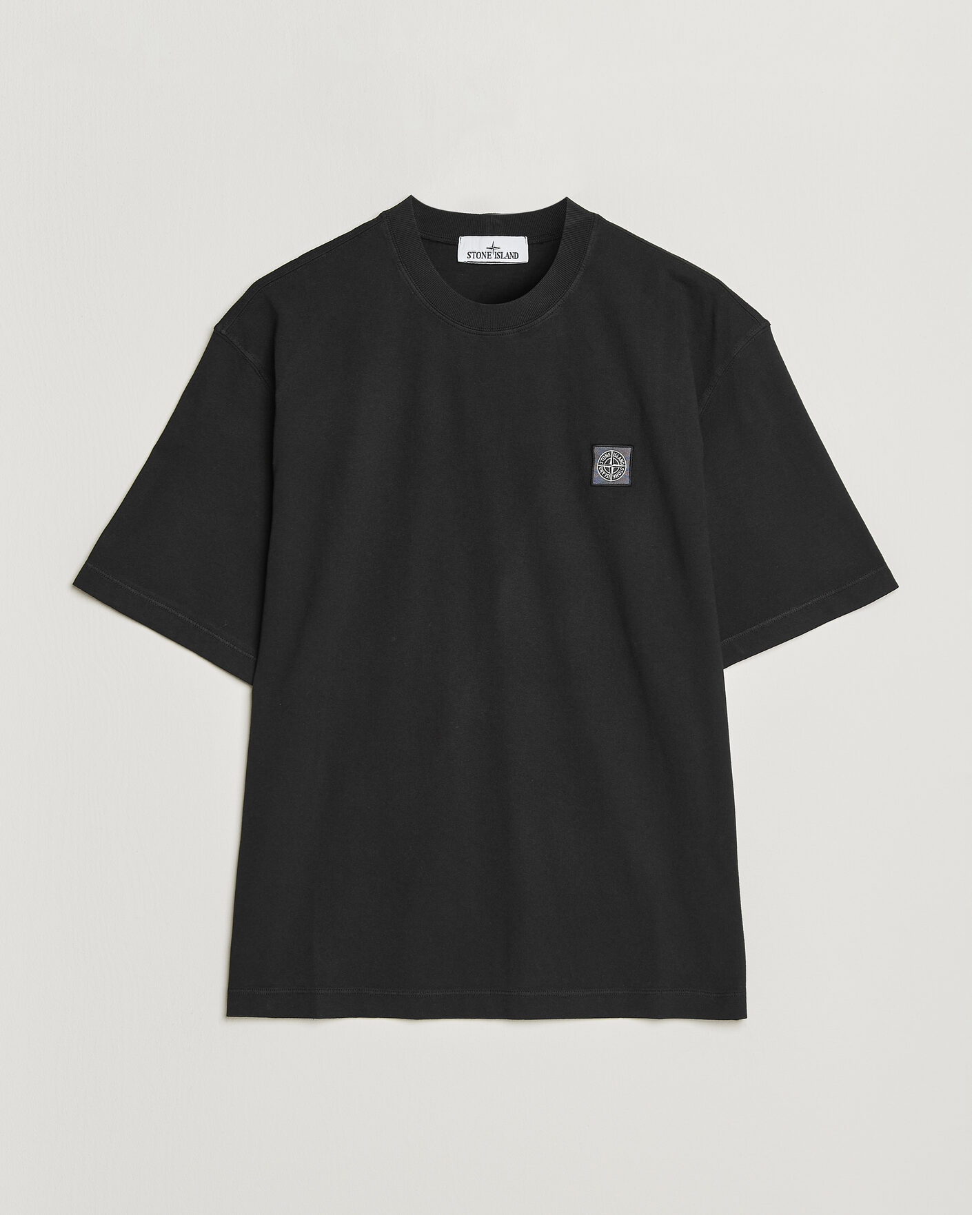 Herre | T-Shirts | Stone Island | Combed Organic Cotton T-Shirt Black